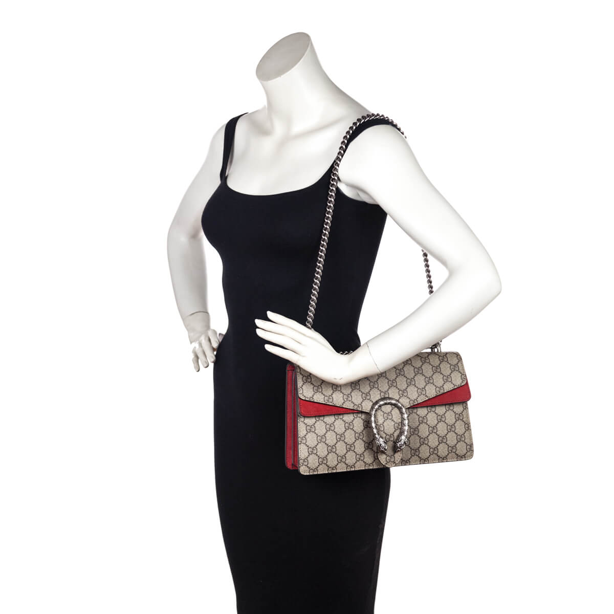 Gucci Beige GG Supreme Red Suede Small Dionysus Bag - Love that Bag etc - Preowned Authentic Designer Handbags & Preloved Fashions
