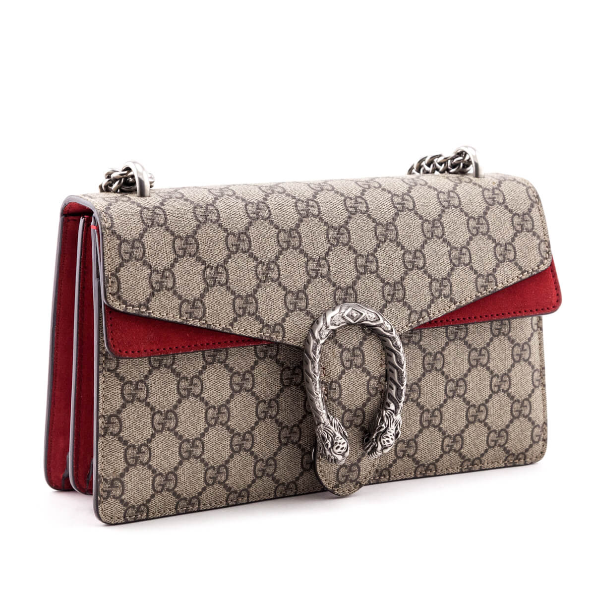 Gucci Beige GG Supreme Red Suede Small Dionysus Bag - Love that Bag etc - Preowned Authentic Designer Handbags & Preloved Fashions