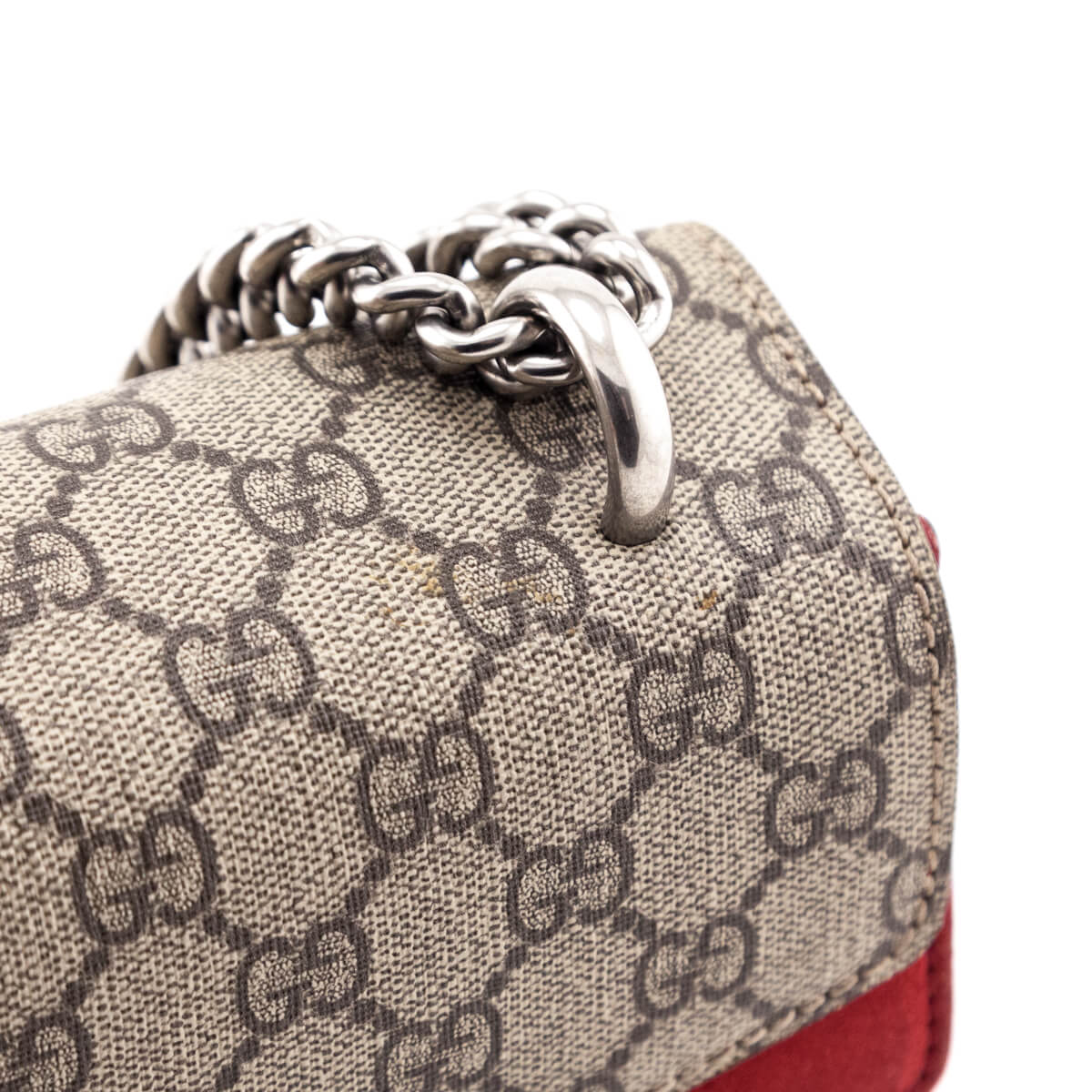 Gucci Beige GG Supreme Red Suede Small Dionysus Bag - Love that Bag etc - Preowned Authentic Designer Handbags & Preloved Fashions