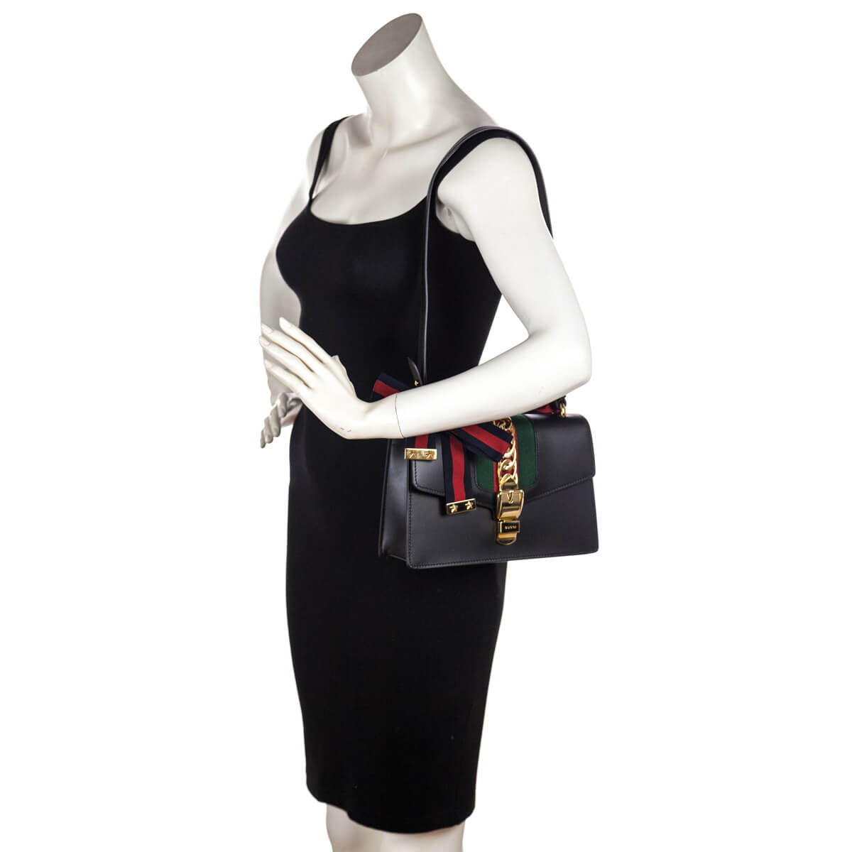 Gucci Black Calfskin Small Sylvie Shoulder Bag - Love that Bag etc - Preowned Authentic Designer Handbags & Preloved Fashions