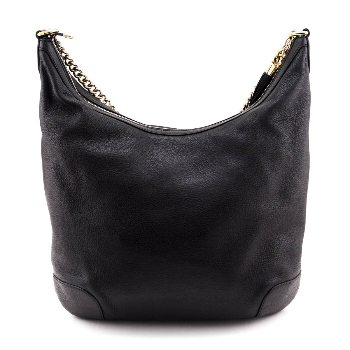 Gucci Black Pebbled Calfskin Soho Chain Hobo - Love that Bag etc - Preowned Authentic Designer Handbags & Preloved Fashions