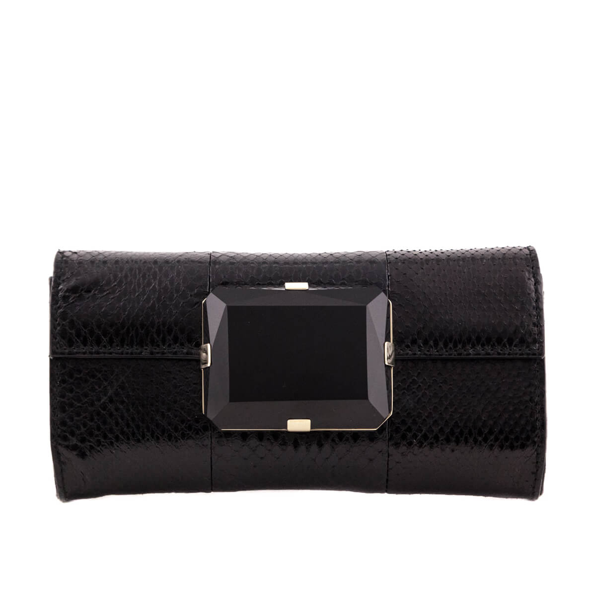 Gucci Black Python Padlock Clutch