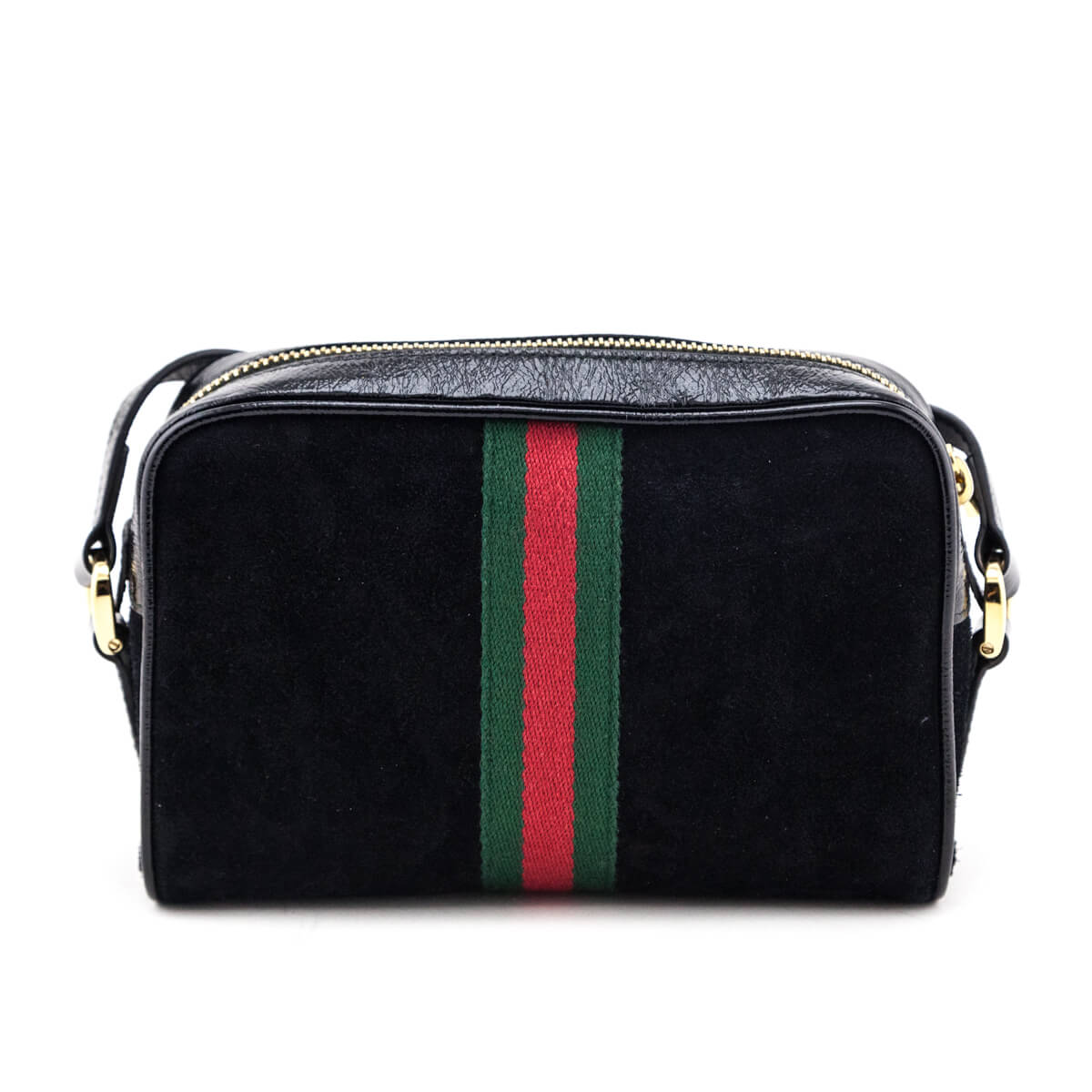Gucci Black Suede & Patent Web Mini Ophidia Crossbody - Love that Bag etc - Preowned Authentic Designer Handbags & Preloved Fashions