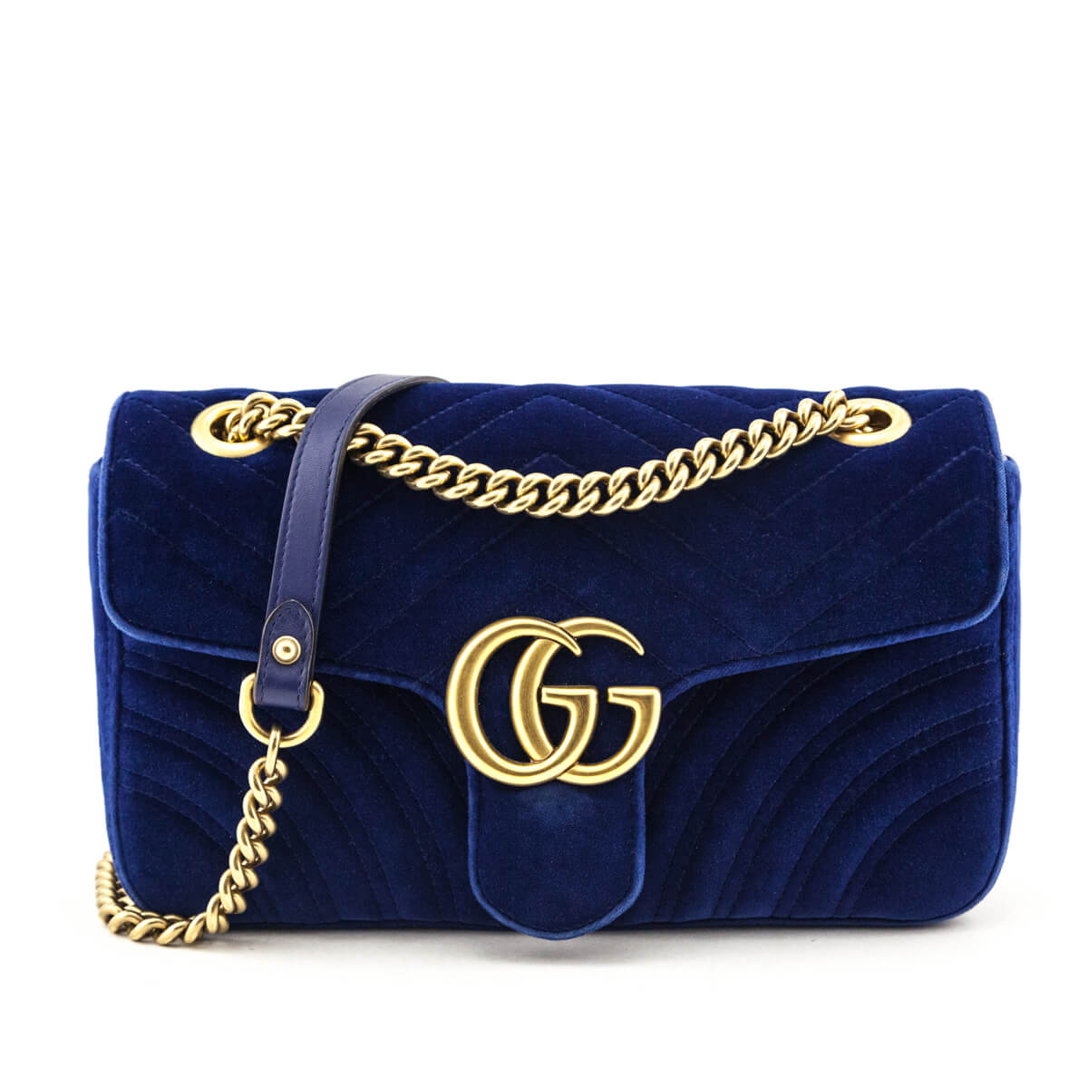 Gucci marmont discount cobalt velvet bag