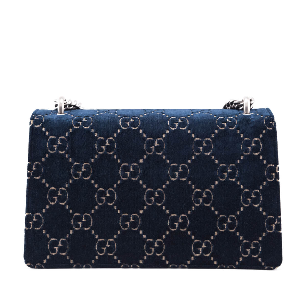 Gucci Dark Blue Velvet GG Monogram Small Dionysus Shoulder Bag - Love that Bag etc - Preowned Authentic Designer Handbags & Preloved Fashions