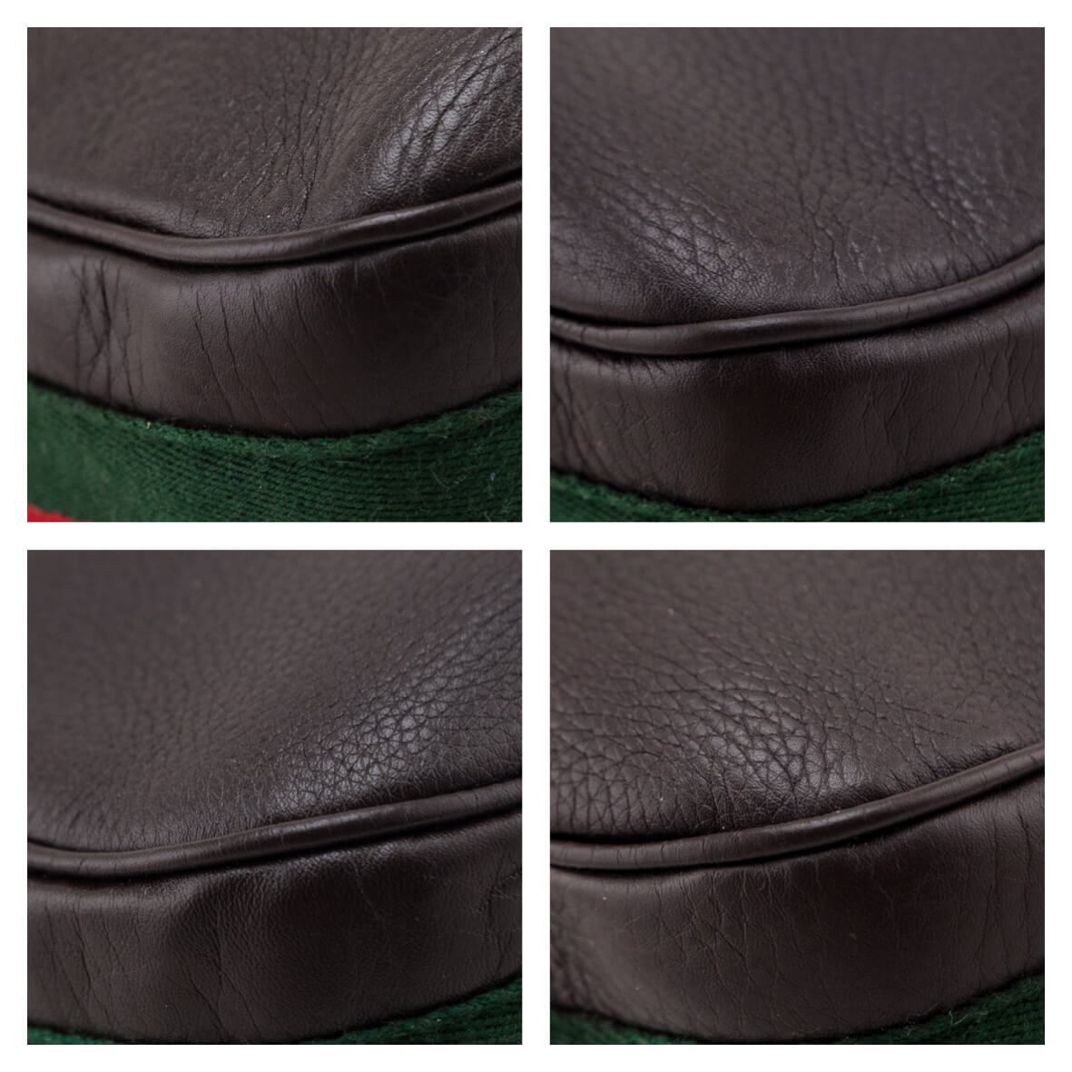 Gucci Dark Brown Pebbled Calfskin Medium Web Heritage Shoulder Bag - Love that Bag etc - Preowned Authentic Designer Handbags & Preloved Fashions
