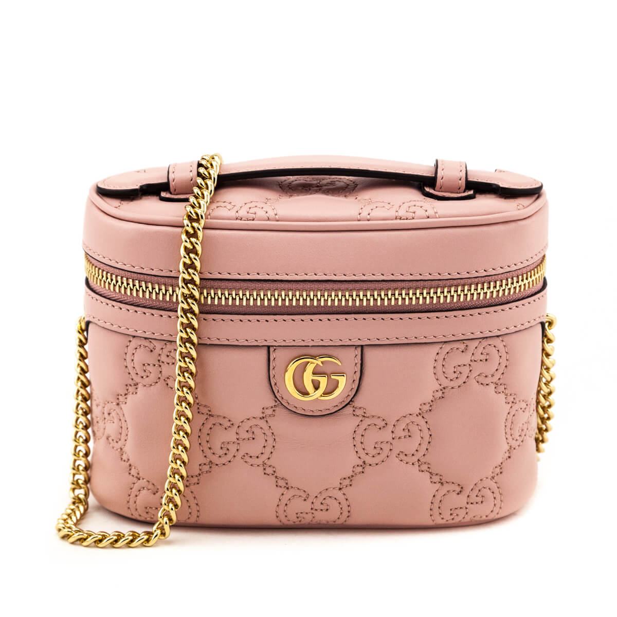 Gucci Light Pink GG Matelasse Calfskin Mini Top Handle Bag - Love that Bag etc - Preowned Authentic Designer Handbags & Preloved Fashions