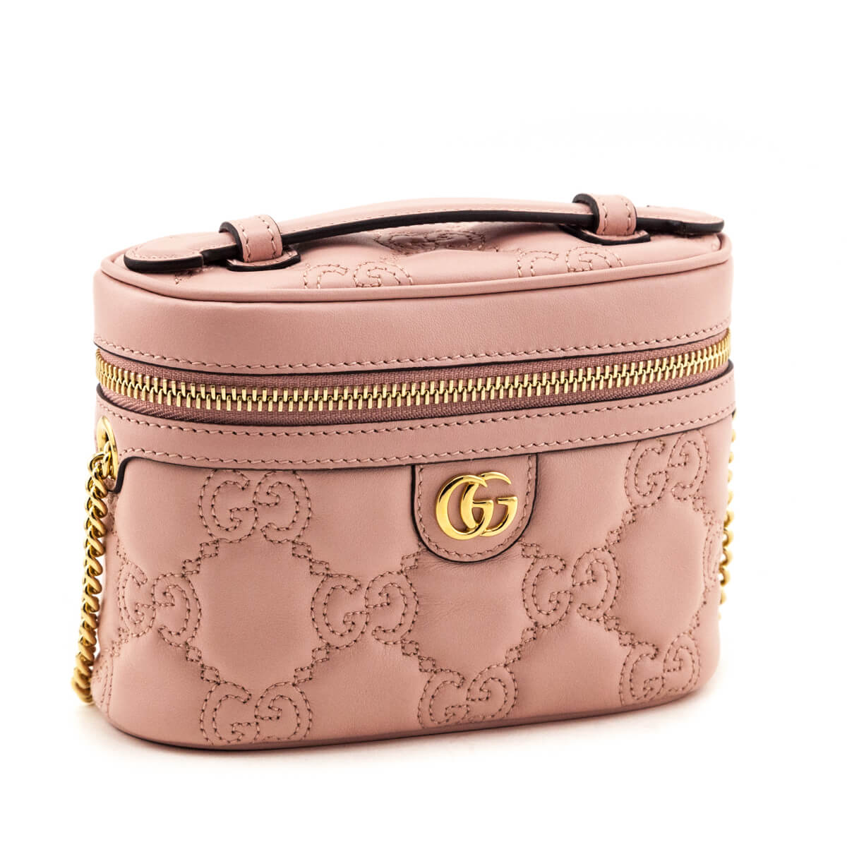 Gucci Light Pink GG Matelasse Calfskin Mini Top Handle Bag - Love that Bag etc - Preowned Authentic Designer Handbags & Preloved Fashions
