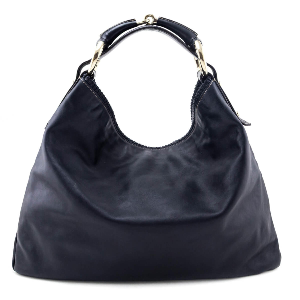 Gucci Navy Horsebit Large Hobo - Love that Bag etc - Preowned Authentic Designer Handbags & Preloved Fashions