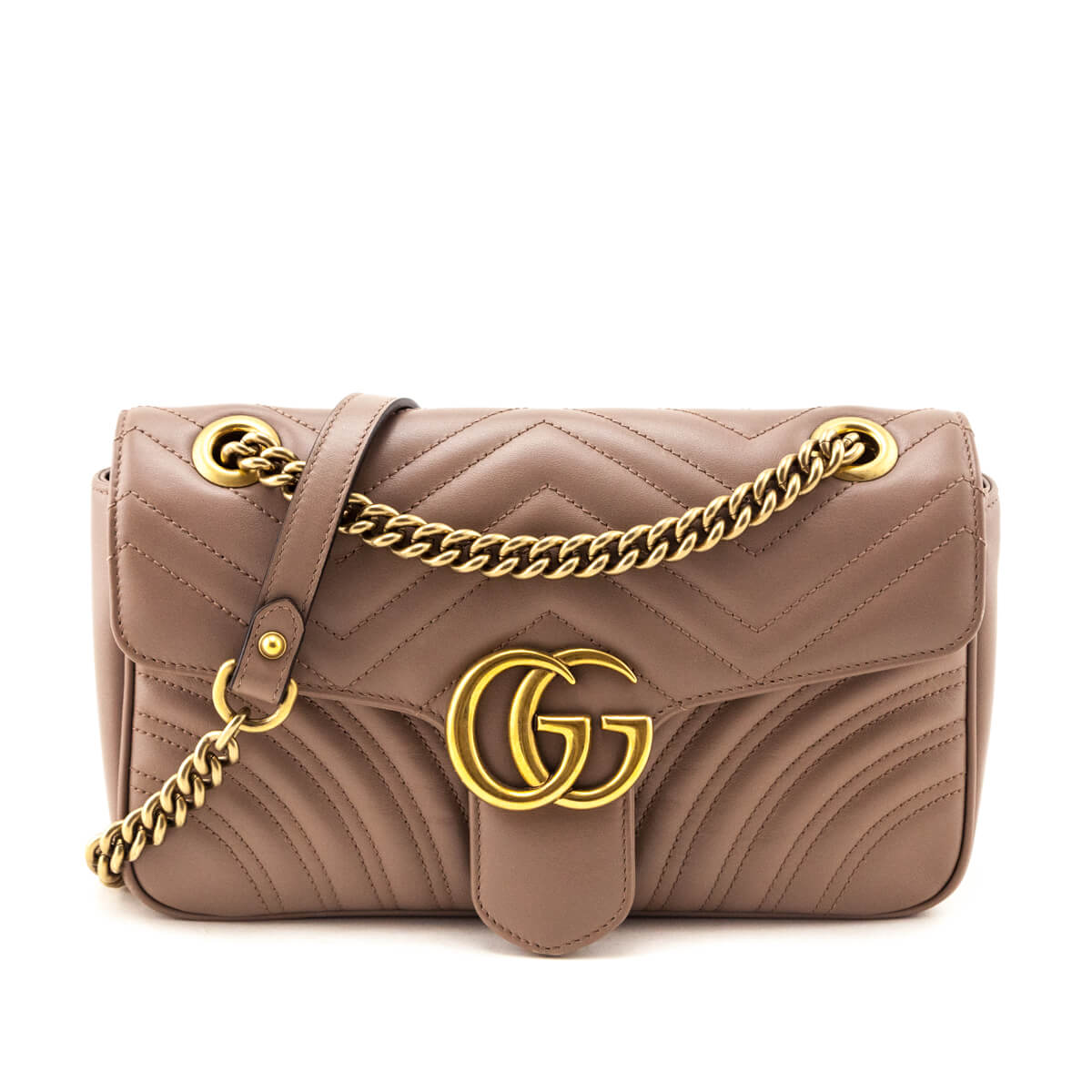 Gucci Porcelain Rose Calfskin Matelasse Small GG Marmont  display picture 1