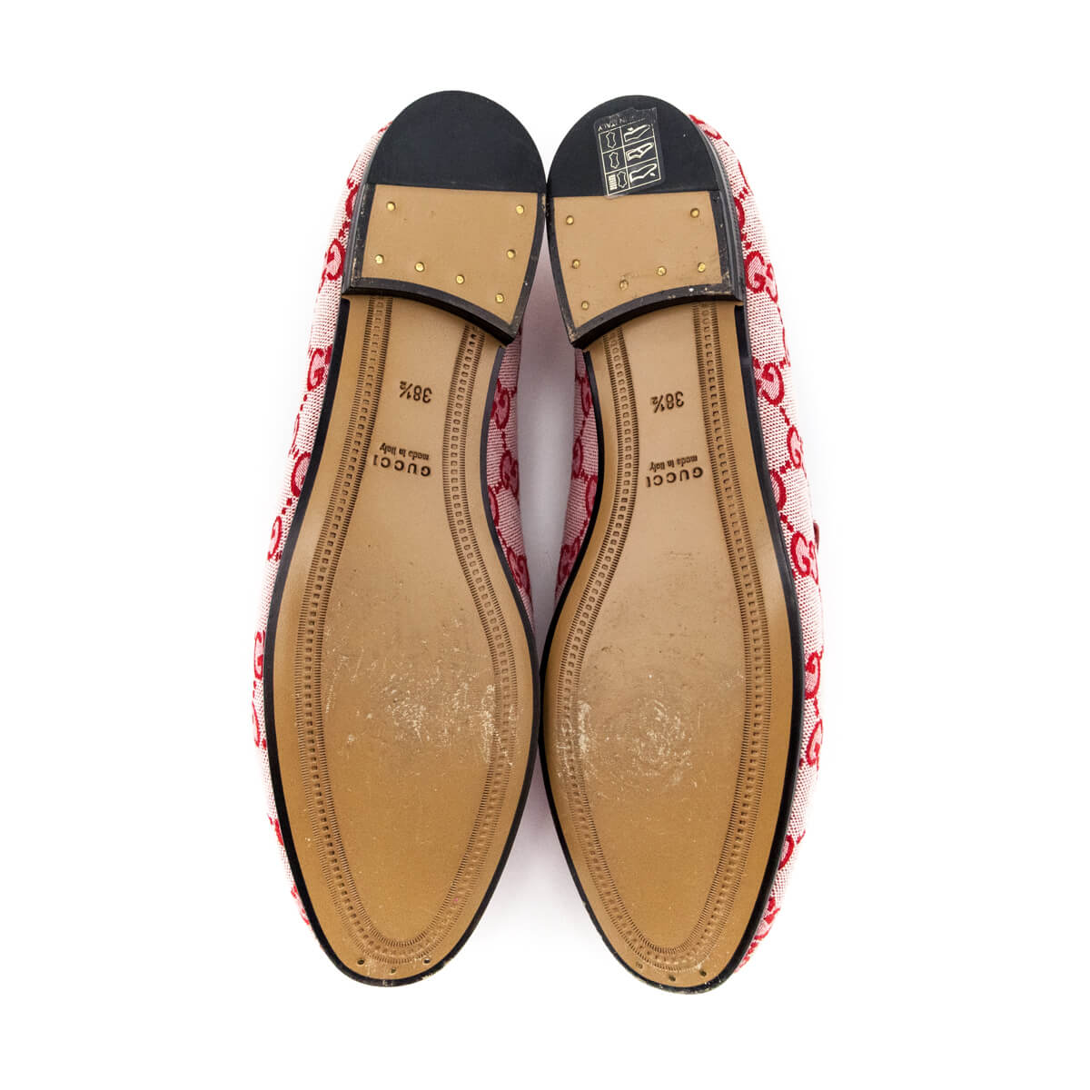 Gucci Red Canvas GG Monogram Jordaan Loafers Size US 8.5 | EU 38.5 - Love that Bag etc - Preowned Authentic Designer Handbags & Preloved Fashions