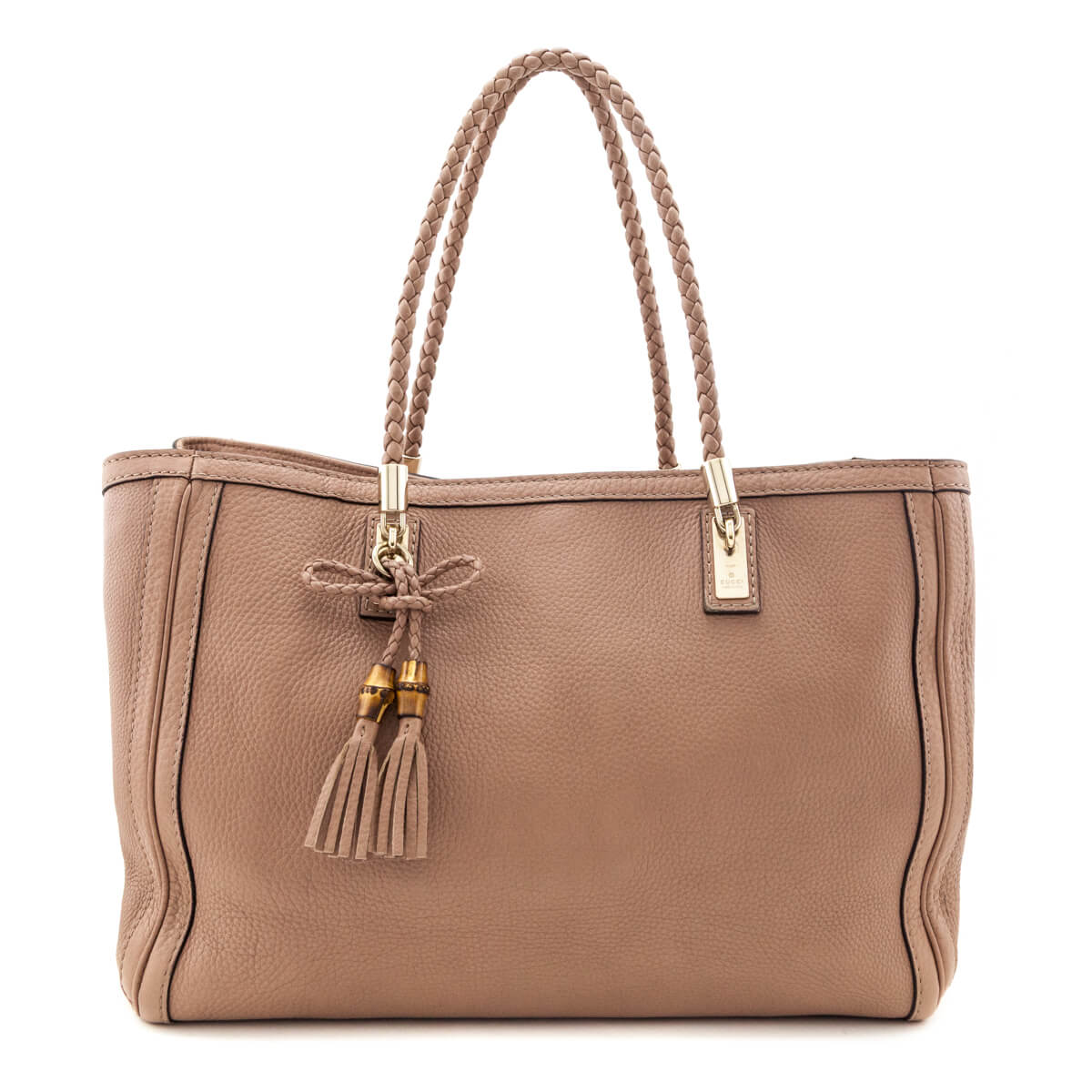Gucci Rose Beige Pebbled Calfskin Medium Bella Tote - Love that Bag etc - Preowned Authentic Designer Handbags & Preloved Fashions