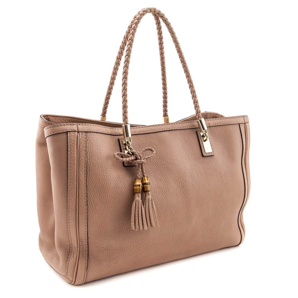 Gucci Rose Beige Pebbled Calfskin Medium Bella Tote - Love that Bag etc - Preowned Authentic Designer Handbags & Preloved Fashions