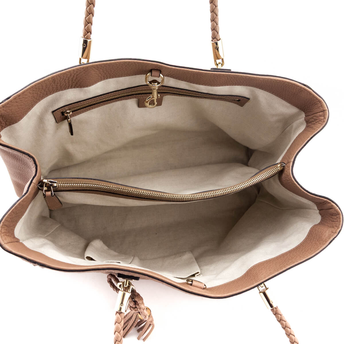 Gucci Rose Beige Pebbled Calfskin Medium Bella Tote - Love that Bag etc - Preowned Authentic Designer Handbags & Preloved Fashions