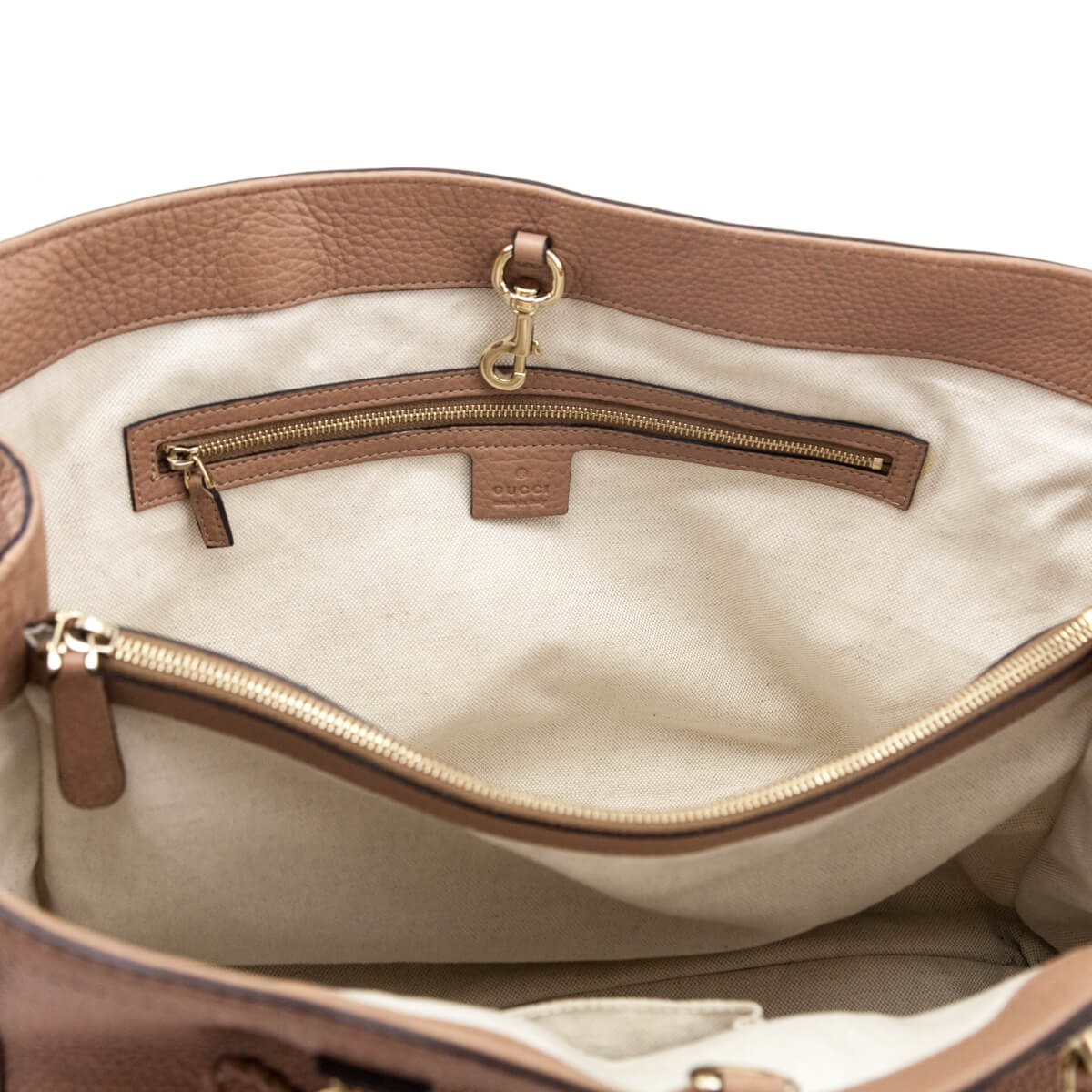 Gucci Rose Beige Pebbled Calfskin Medium Bella Tote - Love that Bag etc - Preowned Authentic Designer Handbags & Preloved Fashions