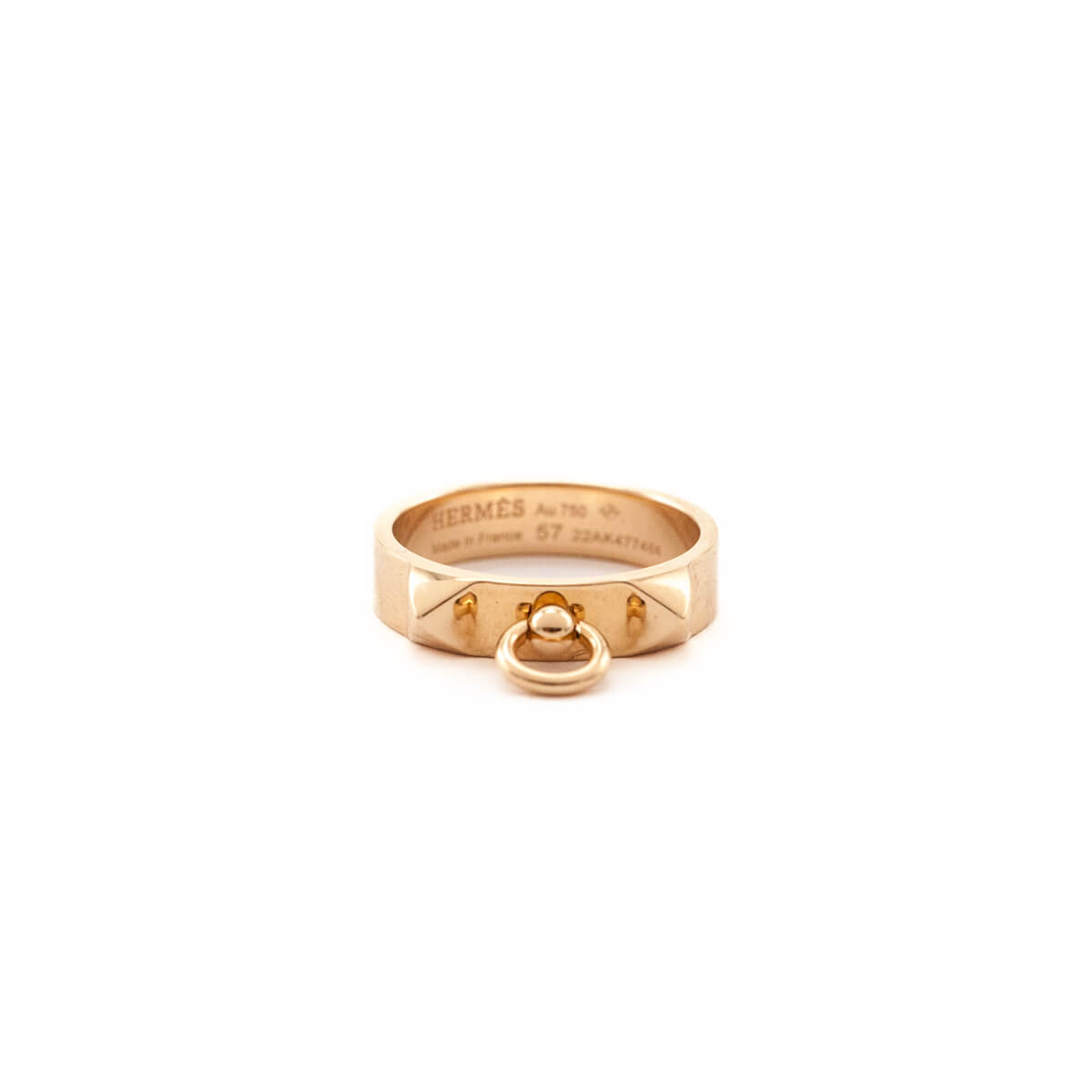 Hermes 18K Rose Gold PM Collier De Chien Ring - Hermes