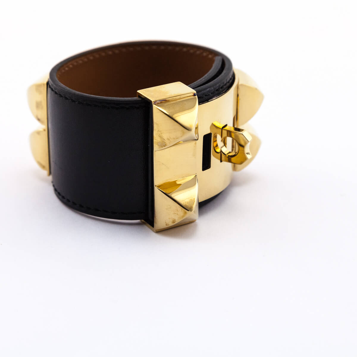 Hermes Black Box Leather Collier de Chien Bracelet Size S - Love that Bag etc - Preowned Authentic Designer Handbags & Preloved Fashions