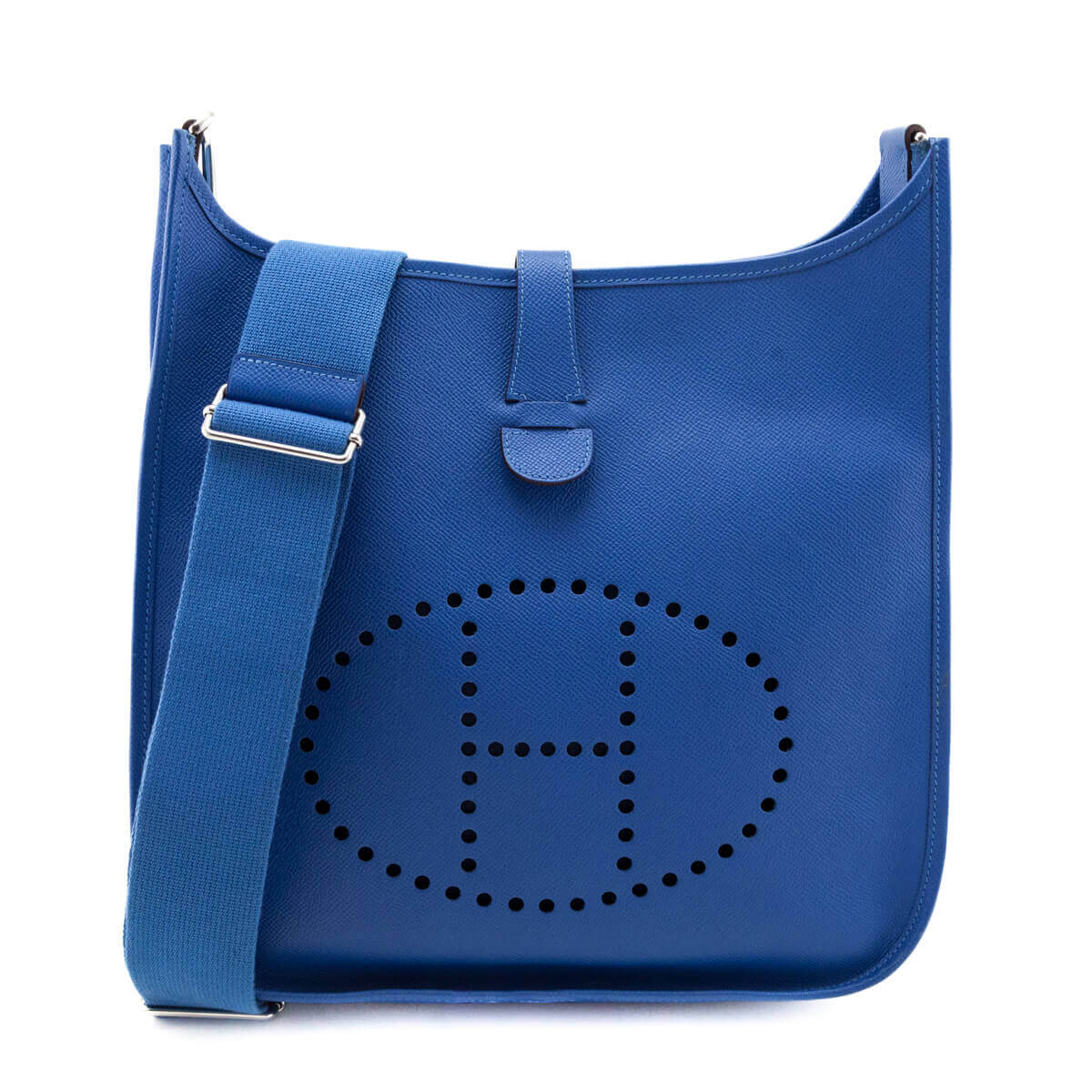 Hermes Bleu Mykonos Epsom Evelyne III GM 33 - Love that Bag etc - Preowned Authentic Designer Handbags & Preloved Fashions