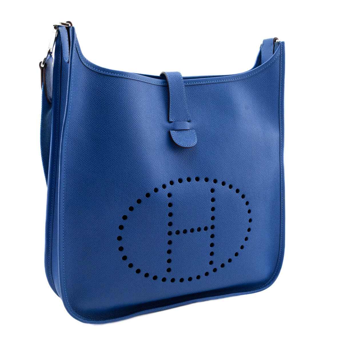 Hermes Bleu Mykonos Epsom Evelyne III GM 33 - Love that Bag etc - Preowned Authentic Designer Handbags & Preloved Fashions