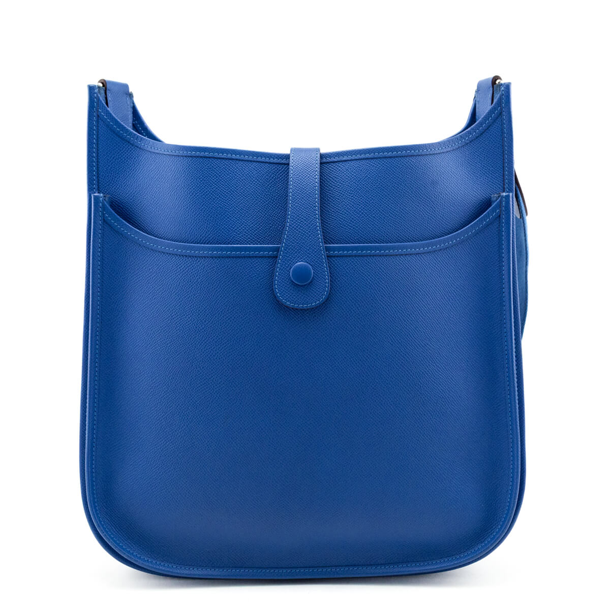 Hermes Bleu Mykonos Epsom Evelyne III GM 33 - Love that Bag etc - Preowned Authentic Designer Handbags & Preloved Fashions