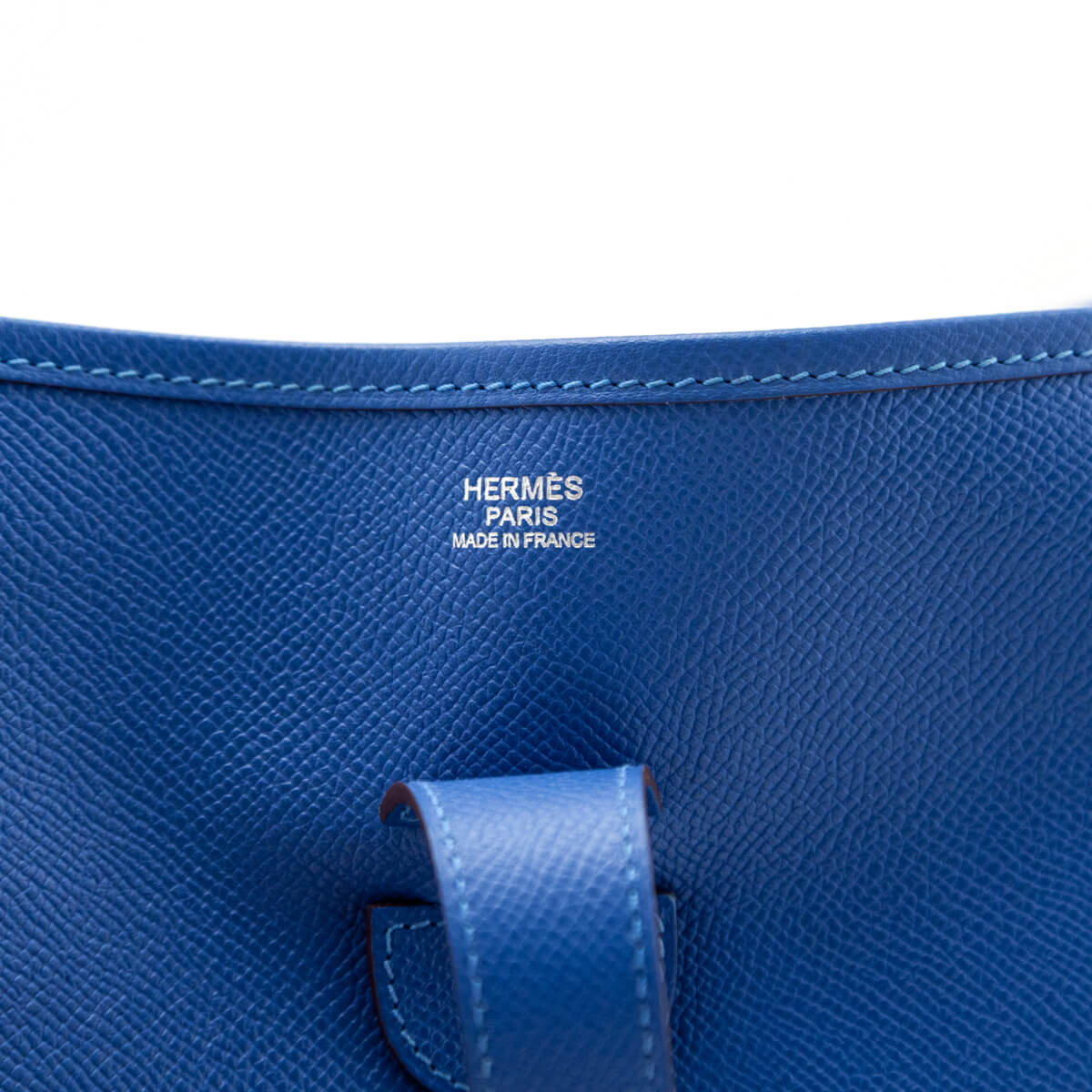 Hermes Bleu Mykonos Epsom Evelyne III GM 33 - Love that Bag etc - Preowned Authentic Designer Handbags & Preloved Fashions