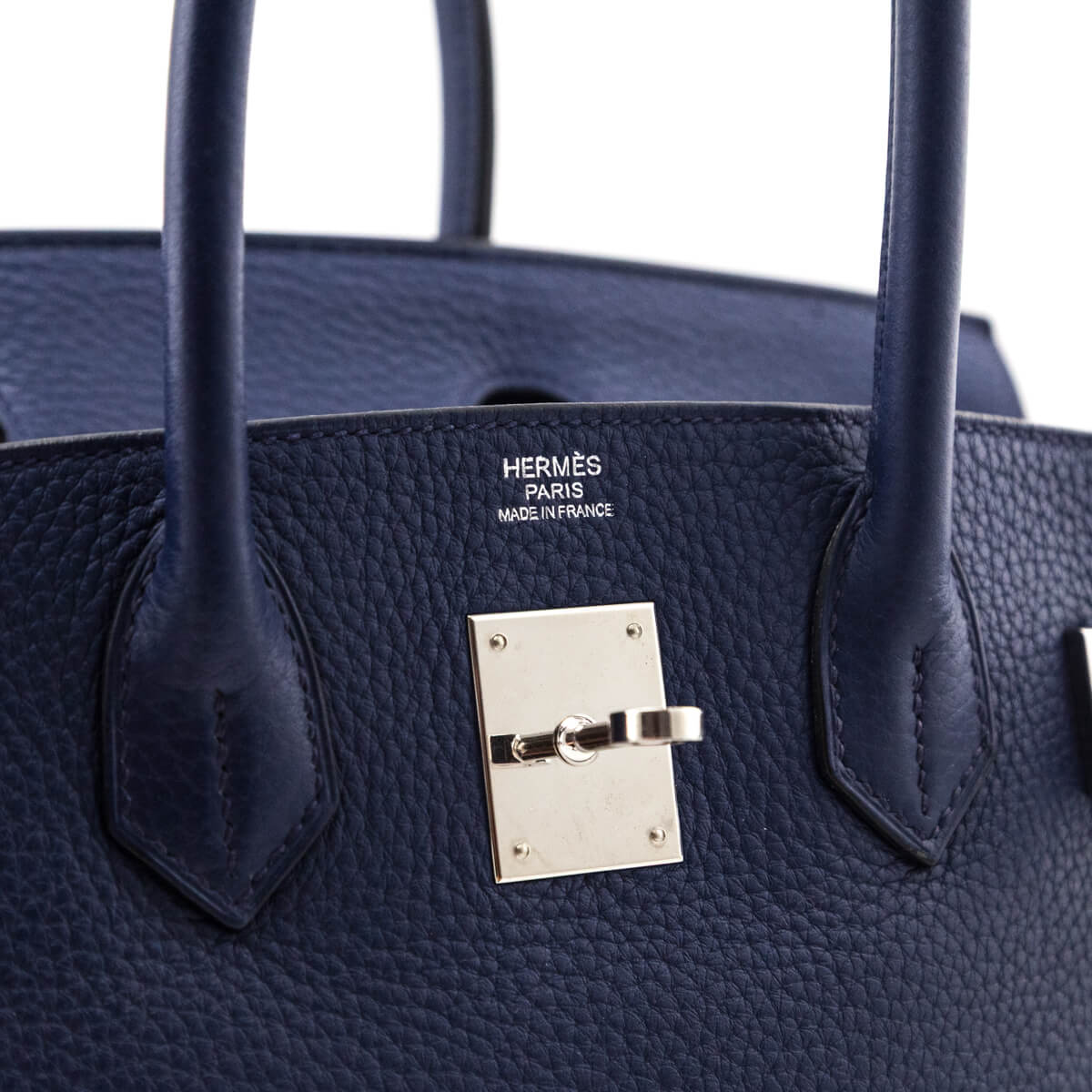 Hermes Bleu Saphir Taurillon Clemence Birkin 30 - Love that Bag etc - Preowned Authentic Designer Handbags & Preloved Fashions