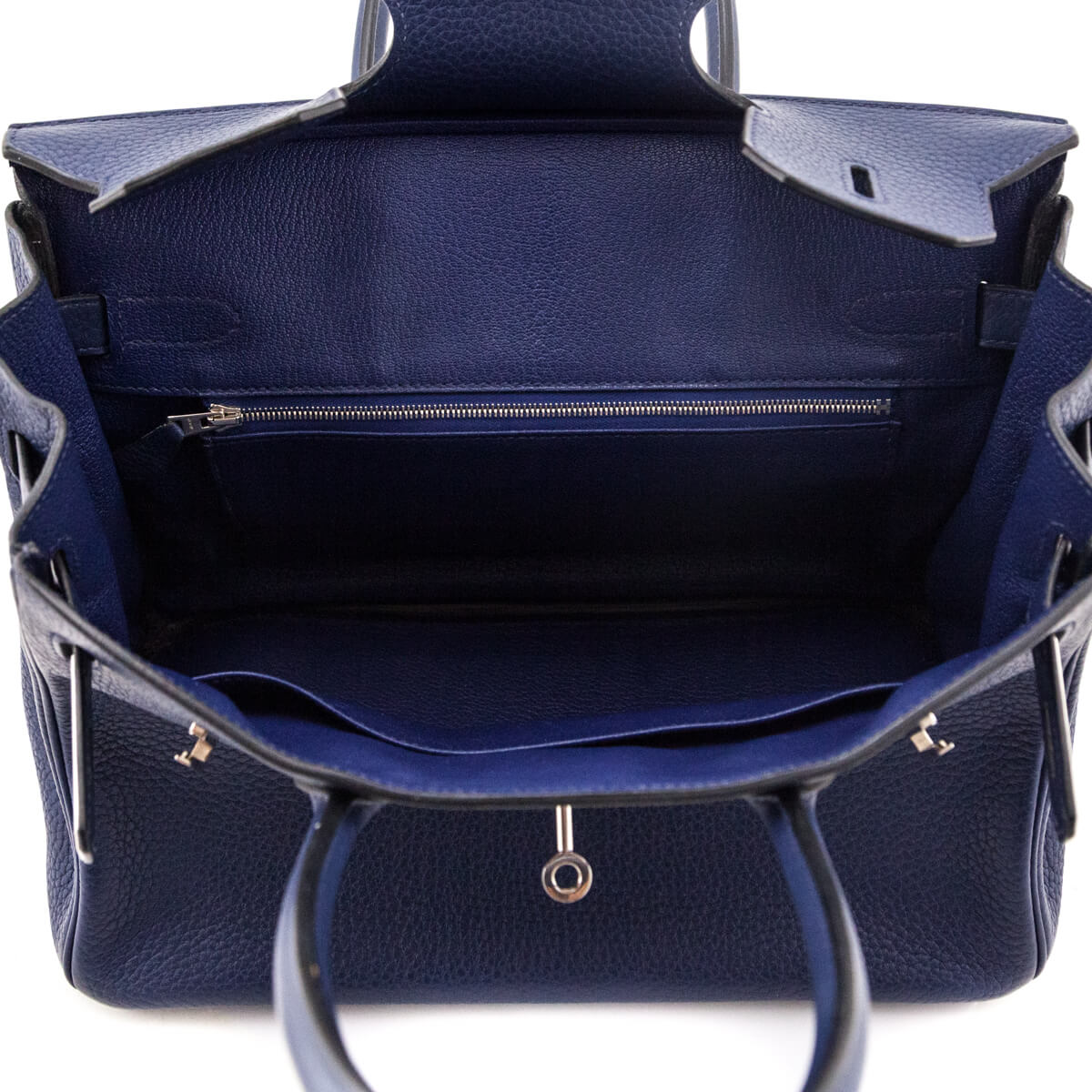 Hermes Bleu Saphir Taurillon Clemence Birkin 30 - Love that Bag etc - Preowned Authentic Designer Handbags & Preloved Fashions