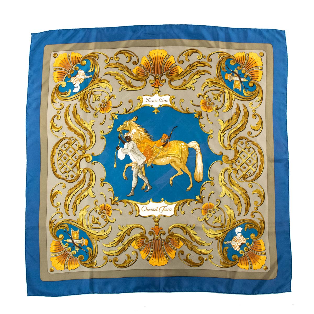 Hermès Paris Cheval Turc スカーフ Hermes Paris 1969 Rare Cheval Turk Turkish Horse Luxury