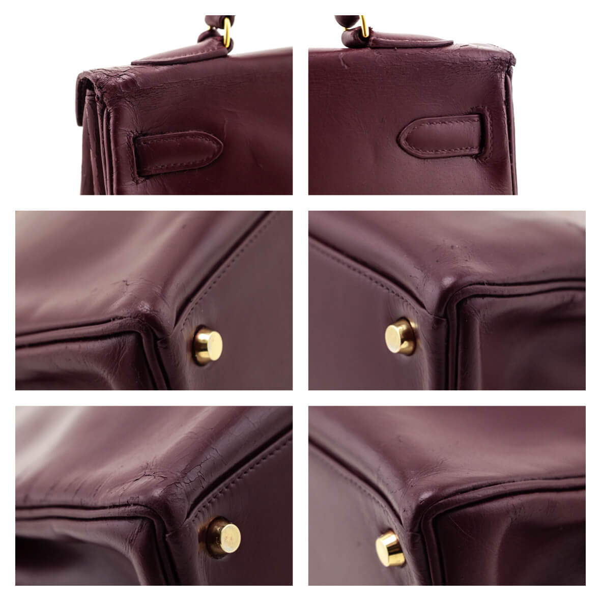 Hermes Burgundy Box Vintage Kelly 32 Retourne - Love that Bag etc - Preowned Authentic Designer Handbags & Preloved Fashions