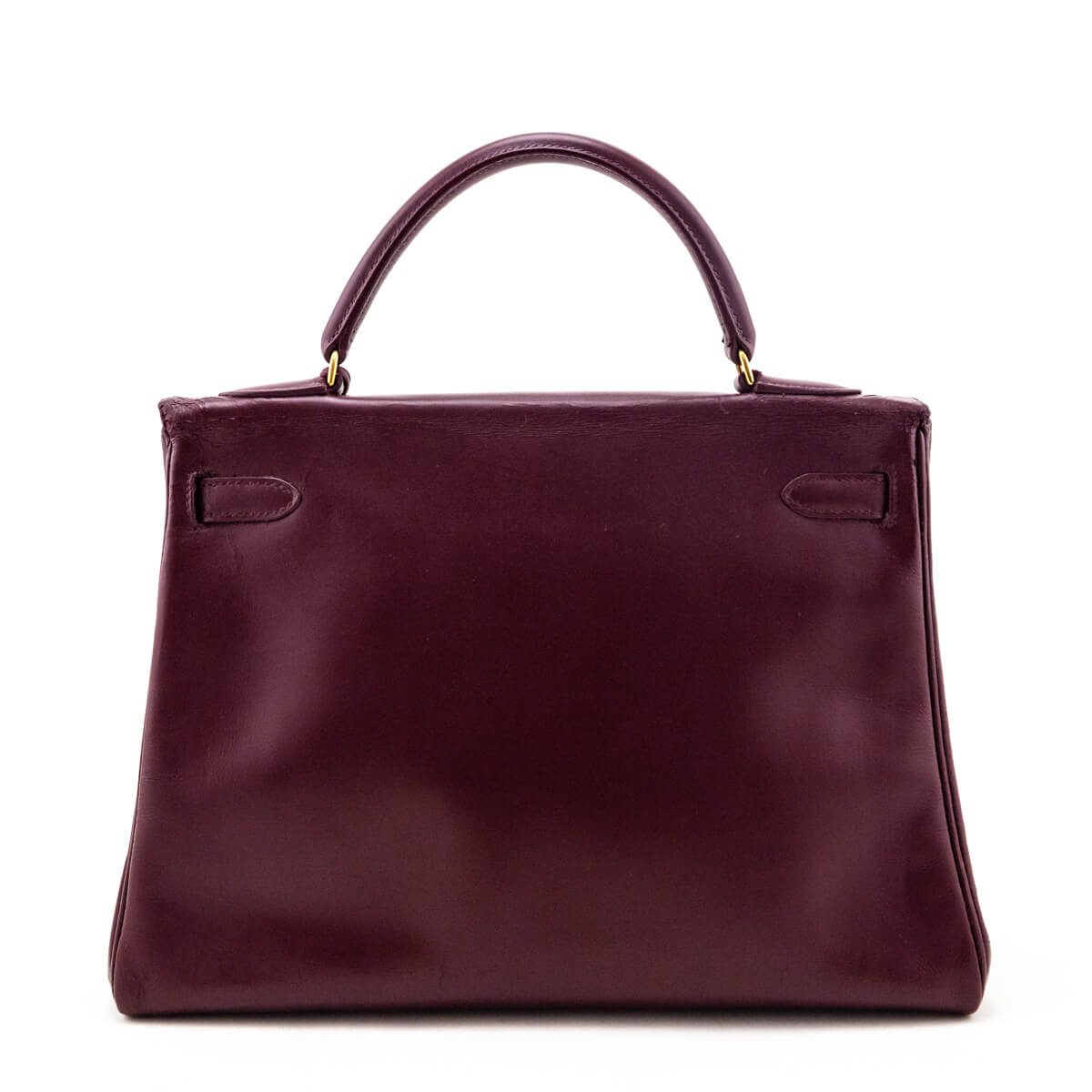 Hermes Burgundy Box Vintage Kelly 32 Retourne - Love that Bag etc - Preowned Authentic Designer Handbags & Preloved Fashions
