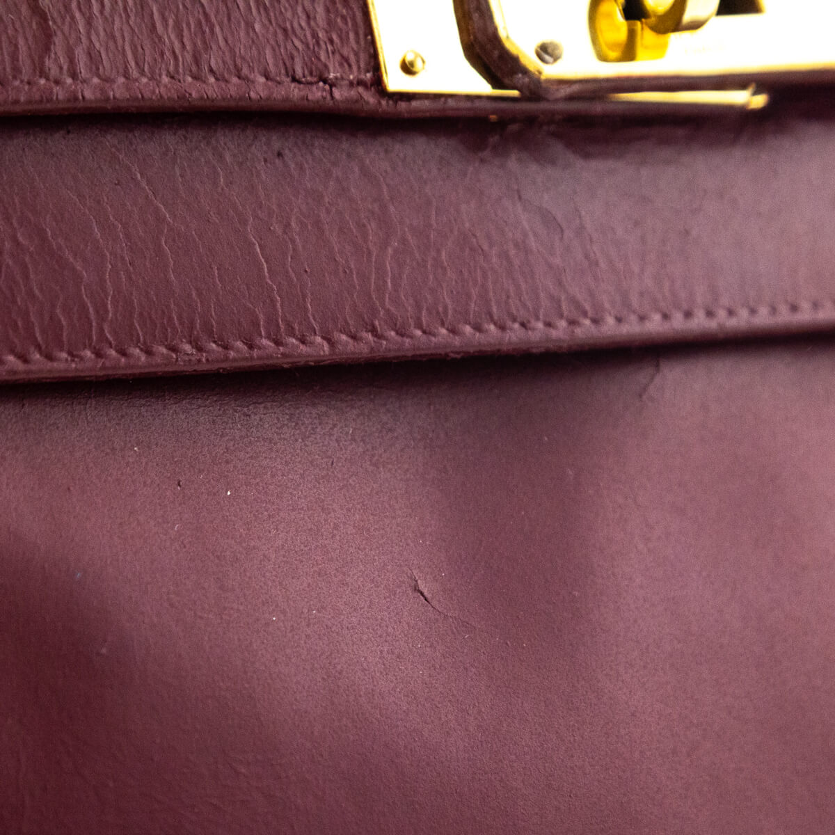 Hermes Burgundy Box Vintage Kelly 32 Retourne - Love that Bag etc - Preowned Authentic Designer Handbags & Preloved Fashions
