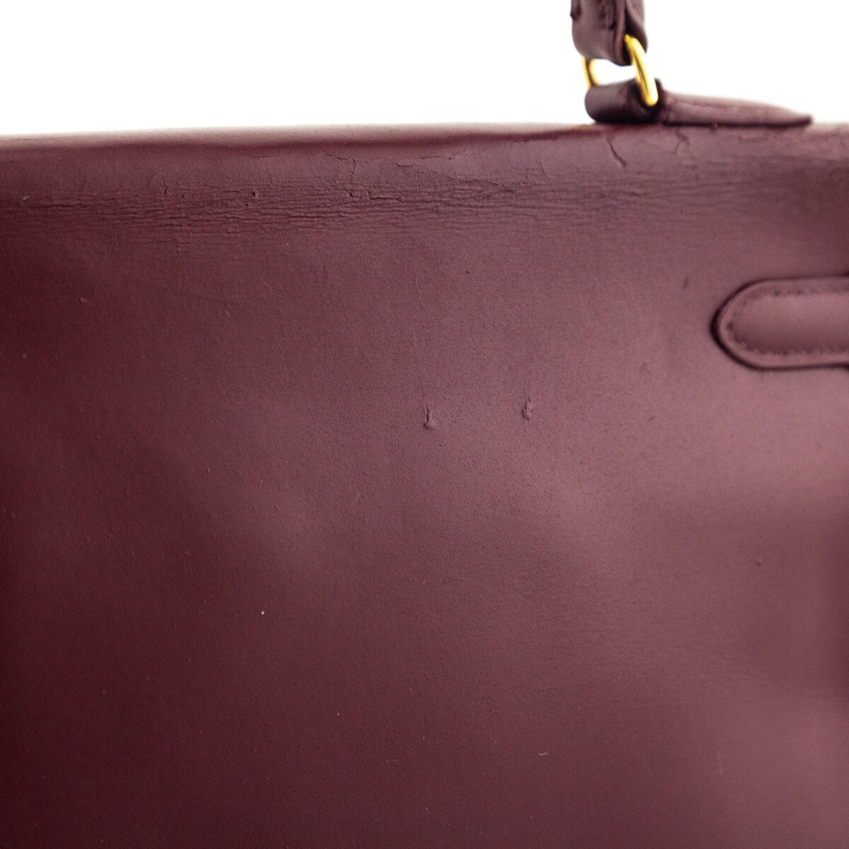 Hermes Burgundy Box Vintage Kelly 32 Retourne - Love that Bag etc - Preowned Authentic Designer Handbags & Preloved Fashions