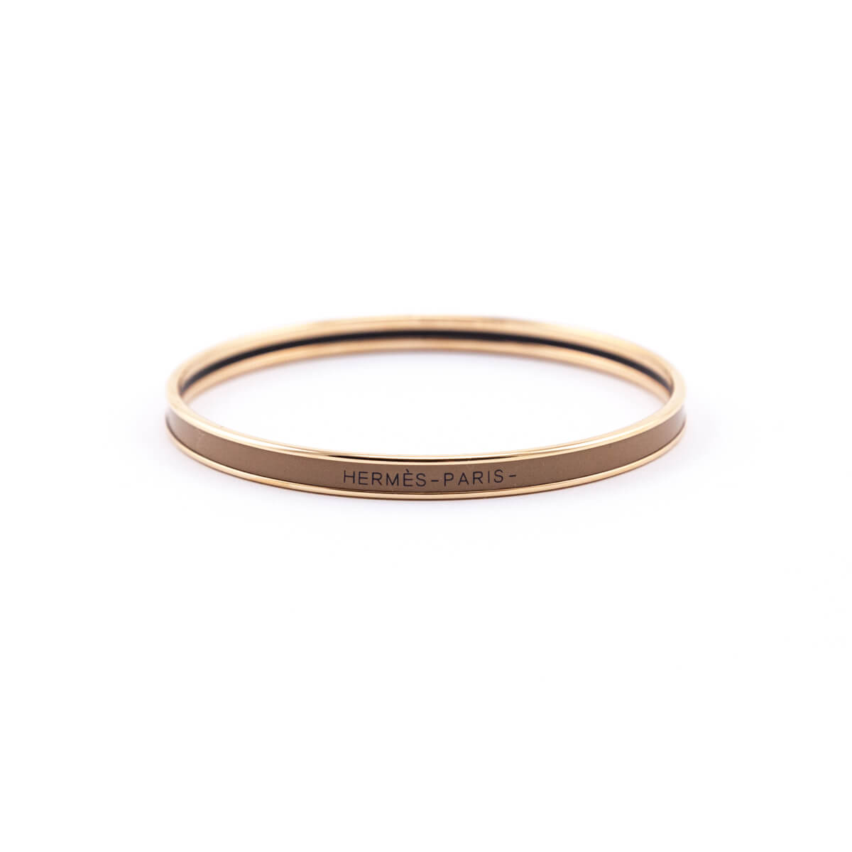 Hermes Chataigne Enamel & Rose Gold Uni Bangle Size L - Love that Bag etc - Preowned Authentic Designer Handbags & Preloved Fashions