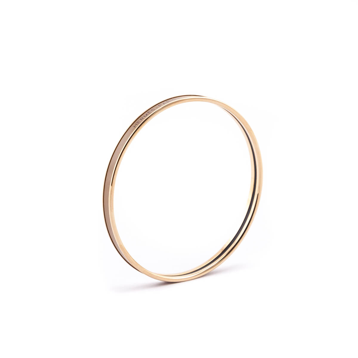 Hermes Chataigne Enamel & Rose Gold Uni Bangle Size L - Love that Bag etc - Preowned Authentic Designer Handbags & Preloved Fashions