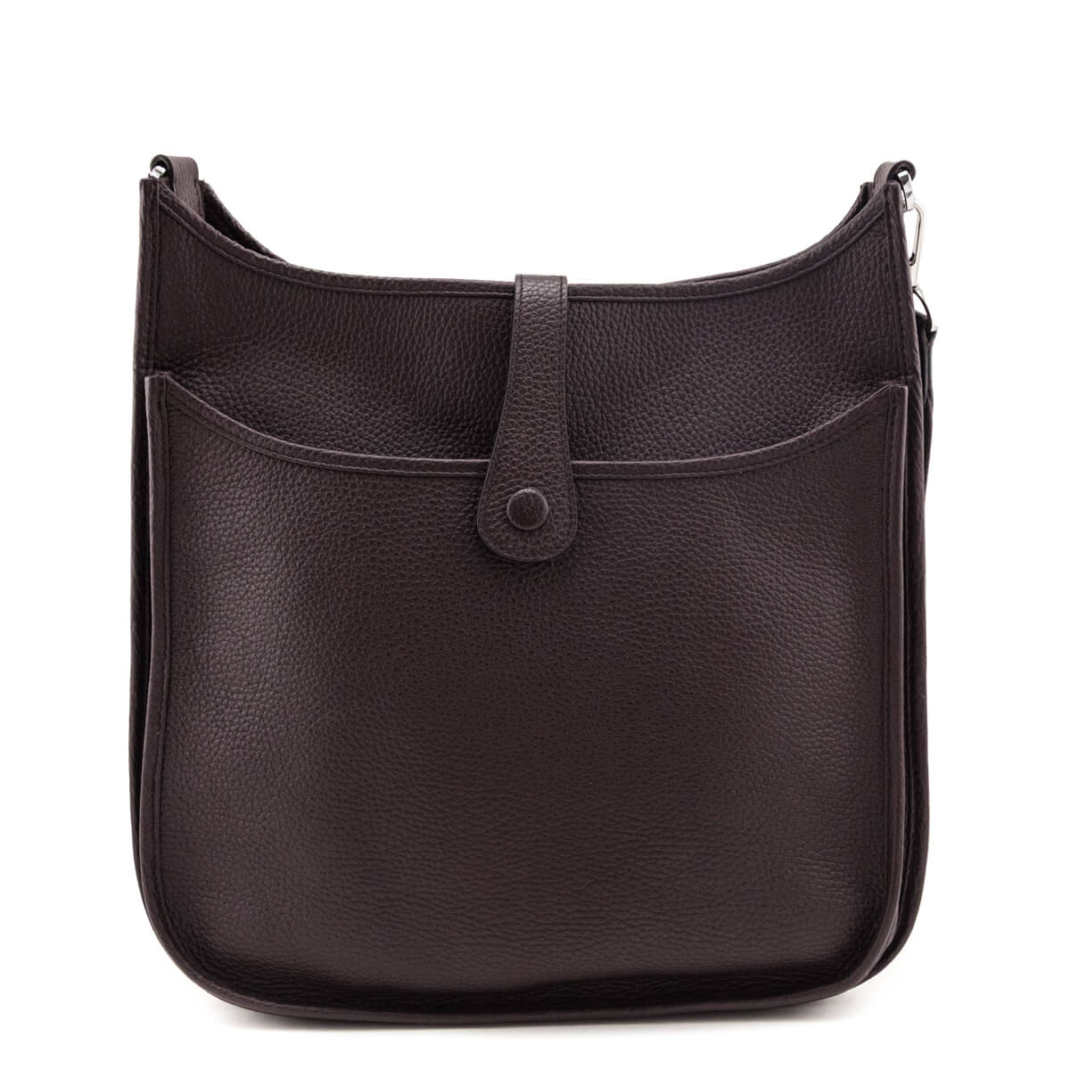 Hermes Cocoa Taurillon Clemence Evelyne III GM - Love that Bag etc - Preowned Authentic Designer Handbags & Preloved Fashions
