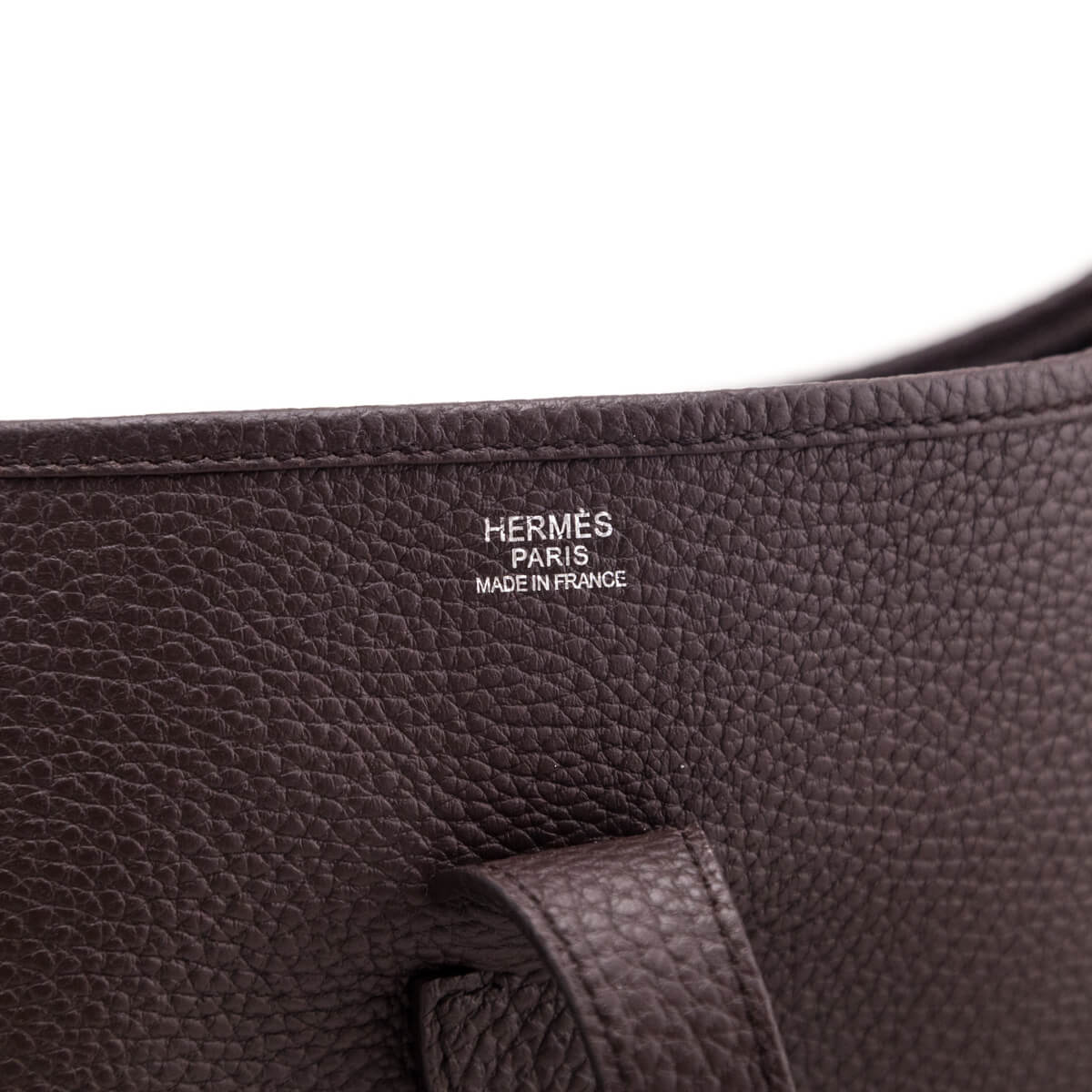 Hermes Cocoa Taurillon Clemence Evelyne III GM - Love that Bag etc - Preowned Authentic Designer Handbags & Preloved Fashions