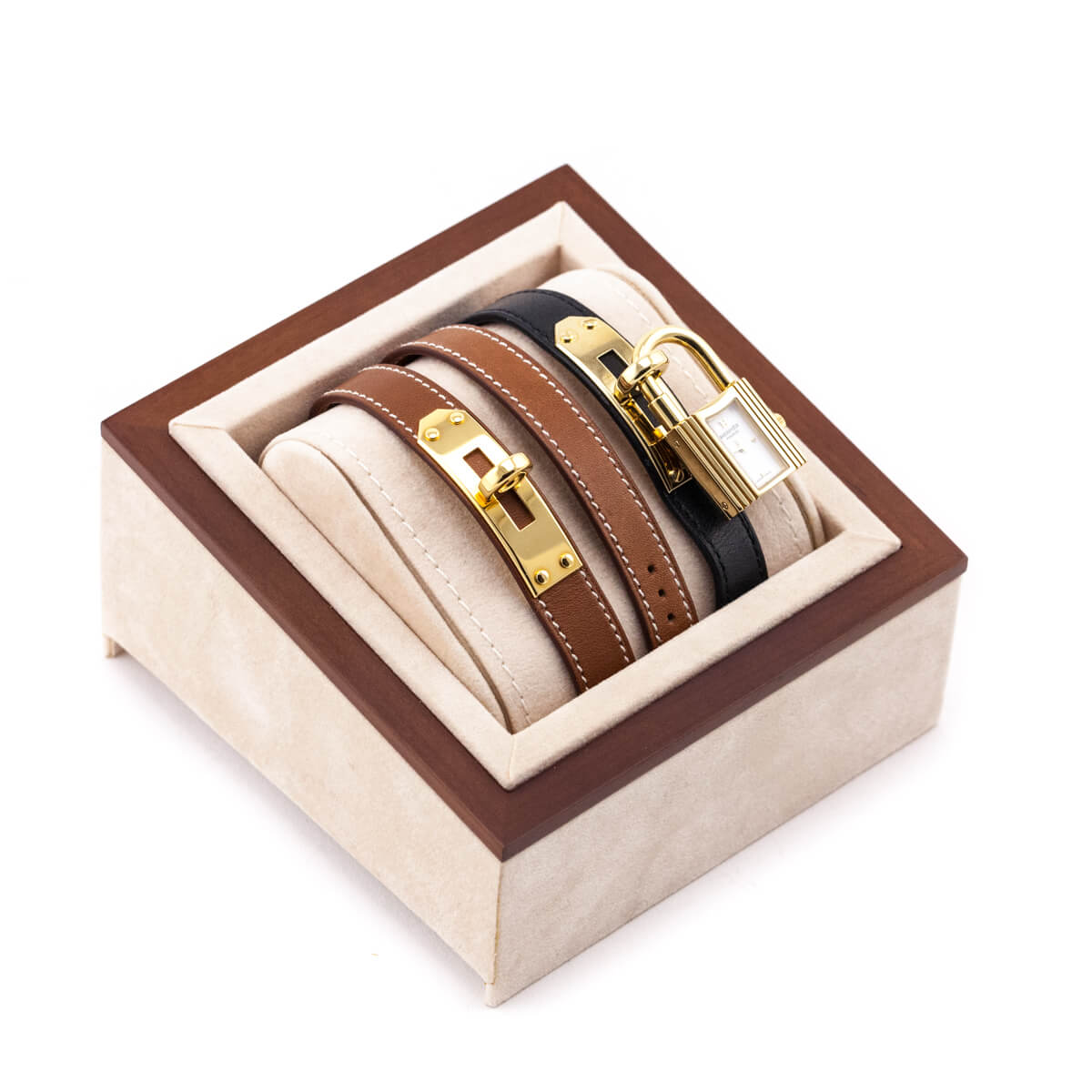 Hermes Gold-Plated Dual Leather Kelly Watch - Love that Bag etc - Preowned Authentic Designer Handbags & Preloved Fashions