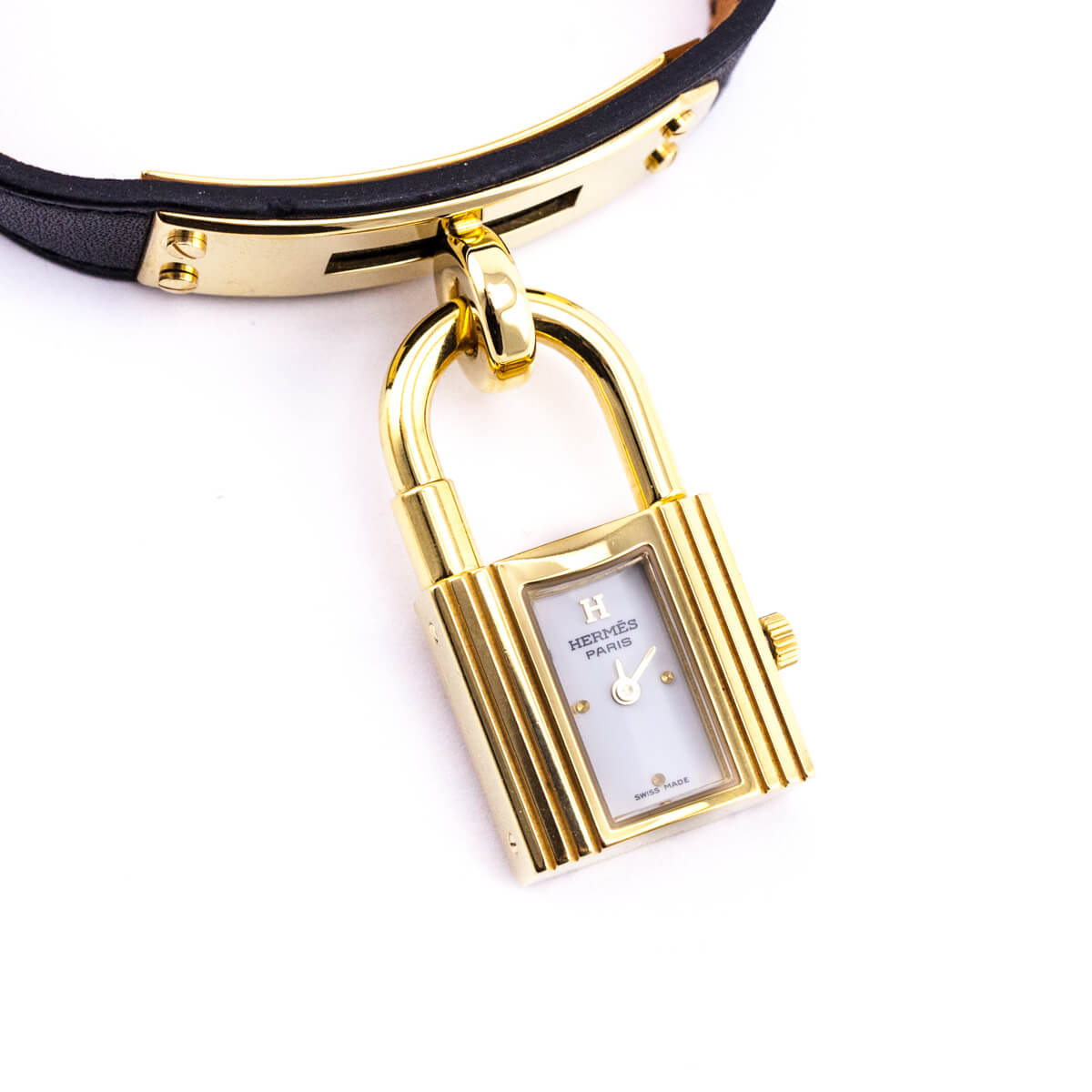 Hermes Gold-Plated Dual Leather Kelly Watch - Love that Bag etc - Preowned Authentic Designer Handbags & Preloved Fashions