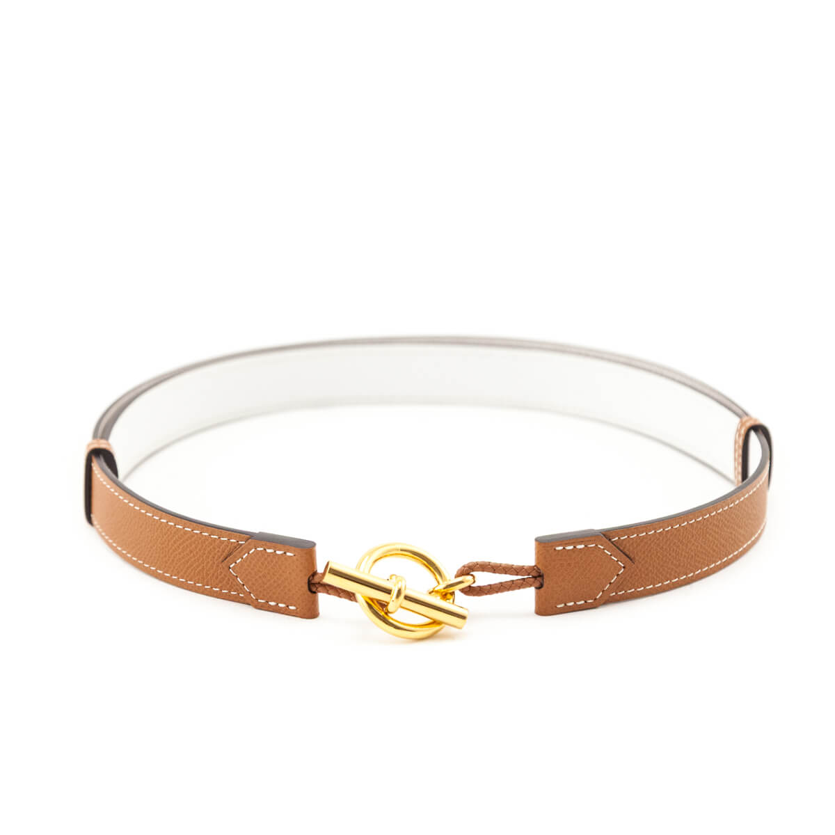 Hermes Gold & White Babord 24 Reversible Belt