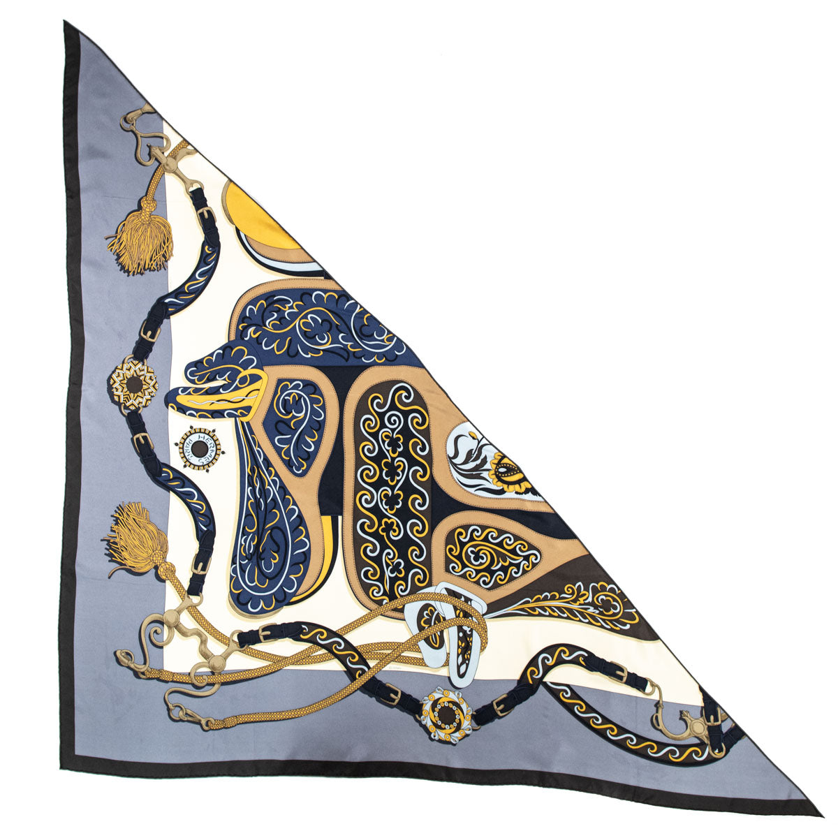 Hermes Gray & Gold Silk Festival D'Hermes Triangle Geant Scarf – Love that  Bag etc - Preowned Designer Fashions