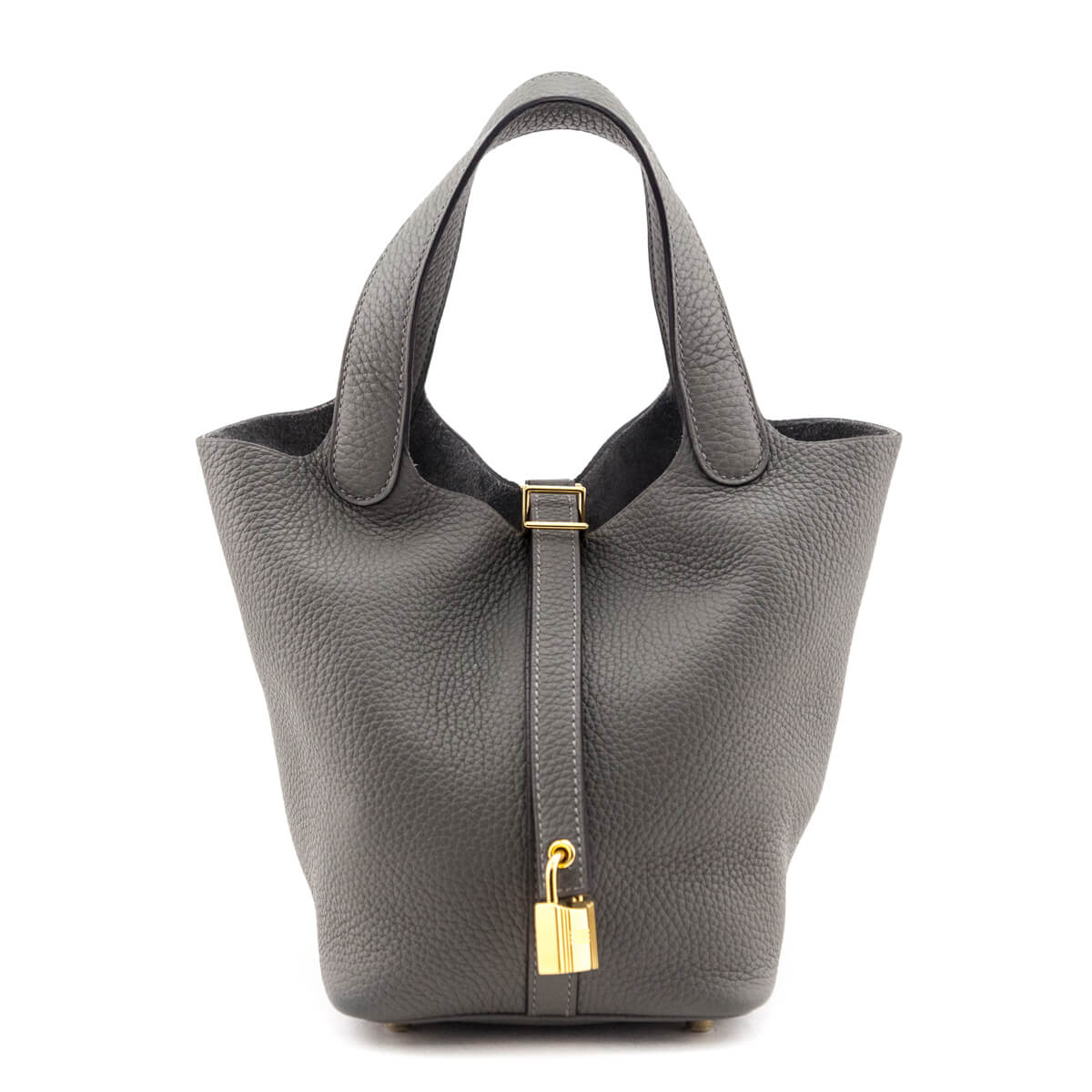 Hermes Gris Meyer Clemence Picotin 18 - Love that Bag etc - Preowned Authentic Designer Handbags & Preloved Fashions
