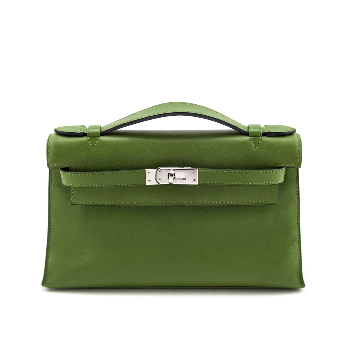 Hermes Vert Pelouse Swift Kelly Pochette - Love that Bag etc - Preowned Authentic Designer Handbags & Preloved Fashions