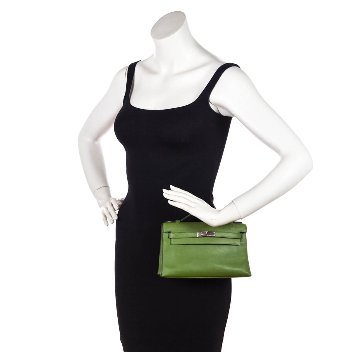 Hermes Vert Pelouse Swift Kelly Pochette - Love that Bag etc - Preowned Authentic Designer Handbags & Preloved Fashions