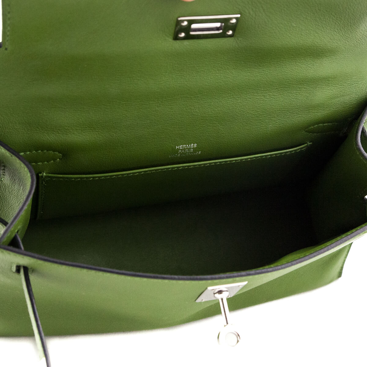 Hermes Vert Pelouse Swift Kelly Pochette - Love that Bag etc - Preowned Authentic Designer Handbags & Preloved Fashions