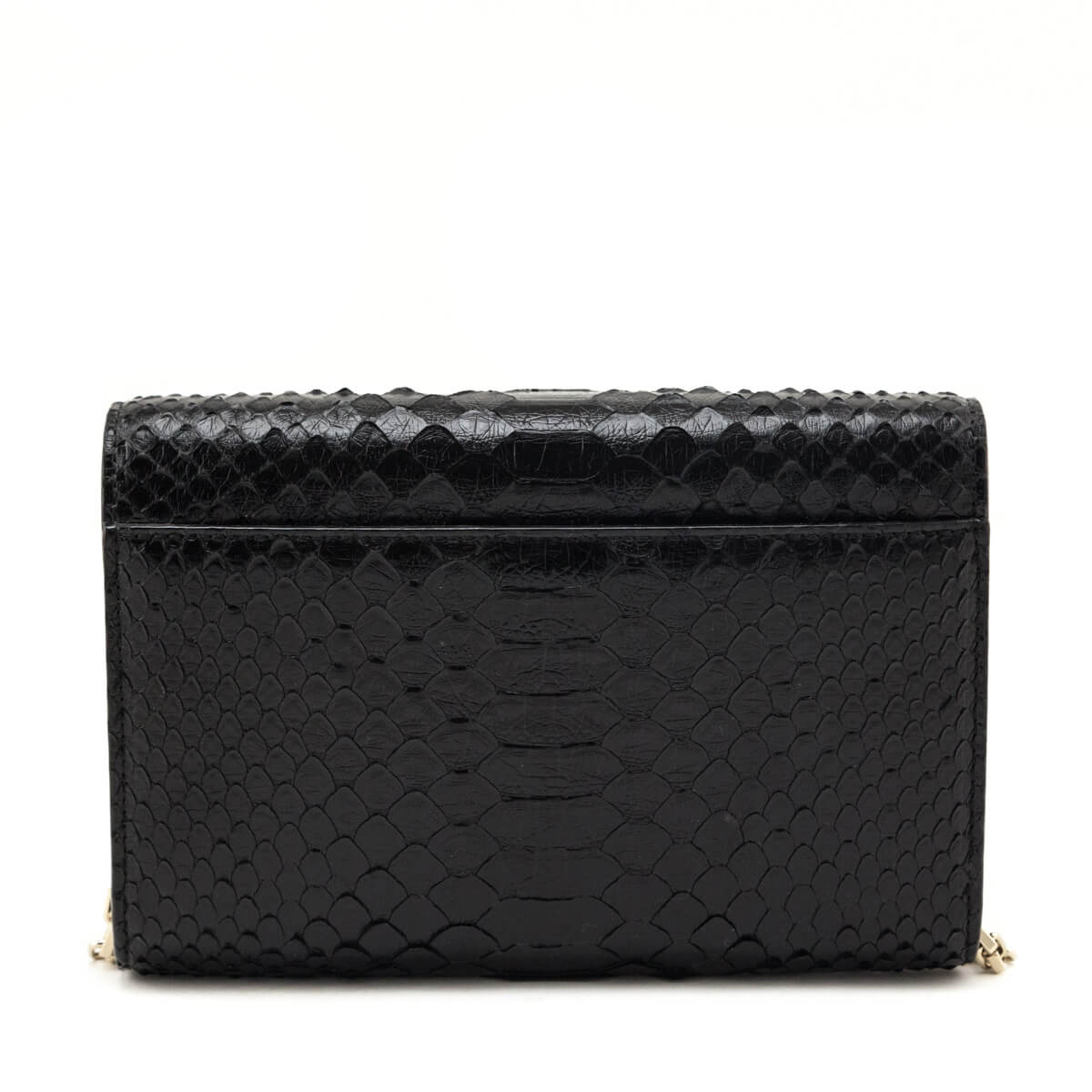 Jimmy Choo Black Python Varenne Chain Clutch - Love that Bag etc - Preowned Authentic Designer Handbags & Preloved Fashions