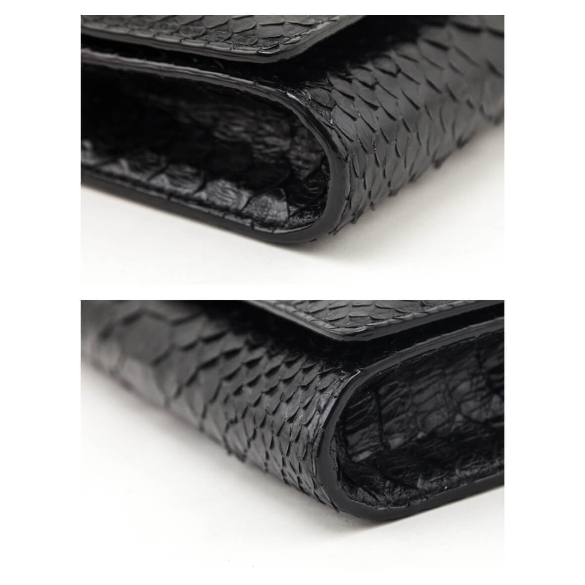 Jimmy Choo Black Python Varenne Chain Clutch - Love that Bag etc - Preowned Authentic Designer Handbags & Preloved Fashions