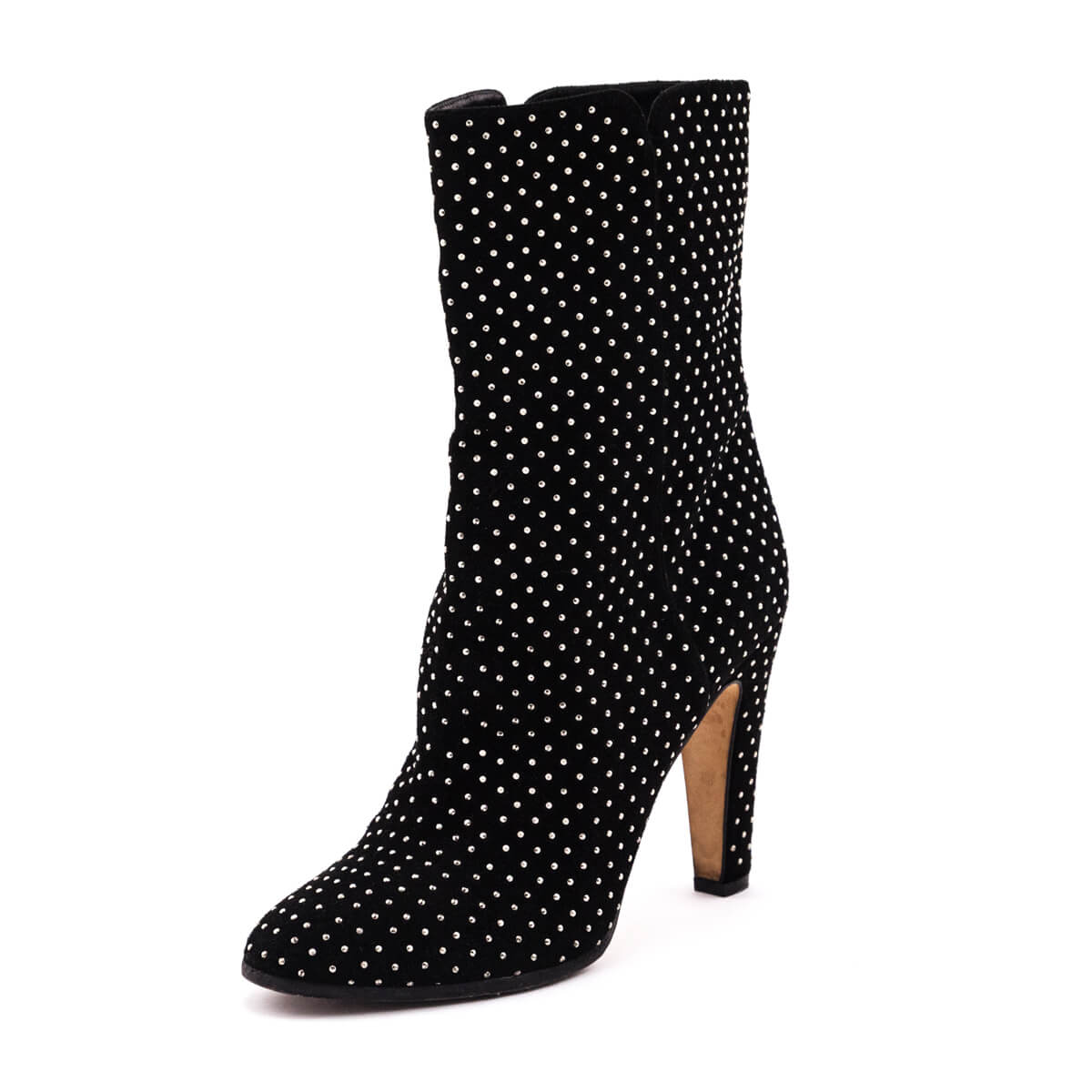 Black suede studded ankle boots online