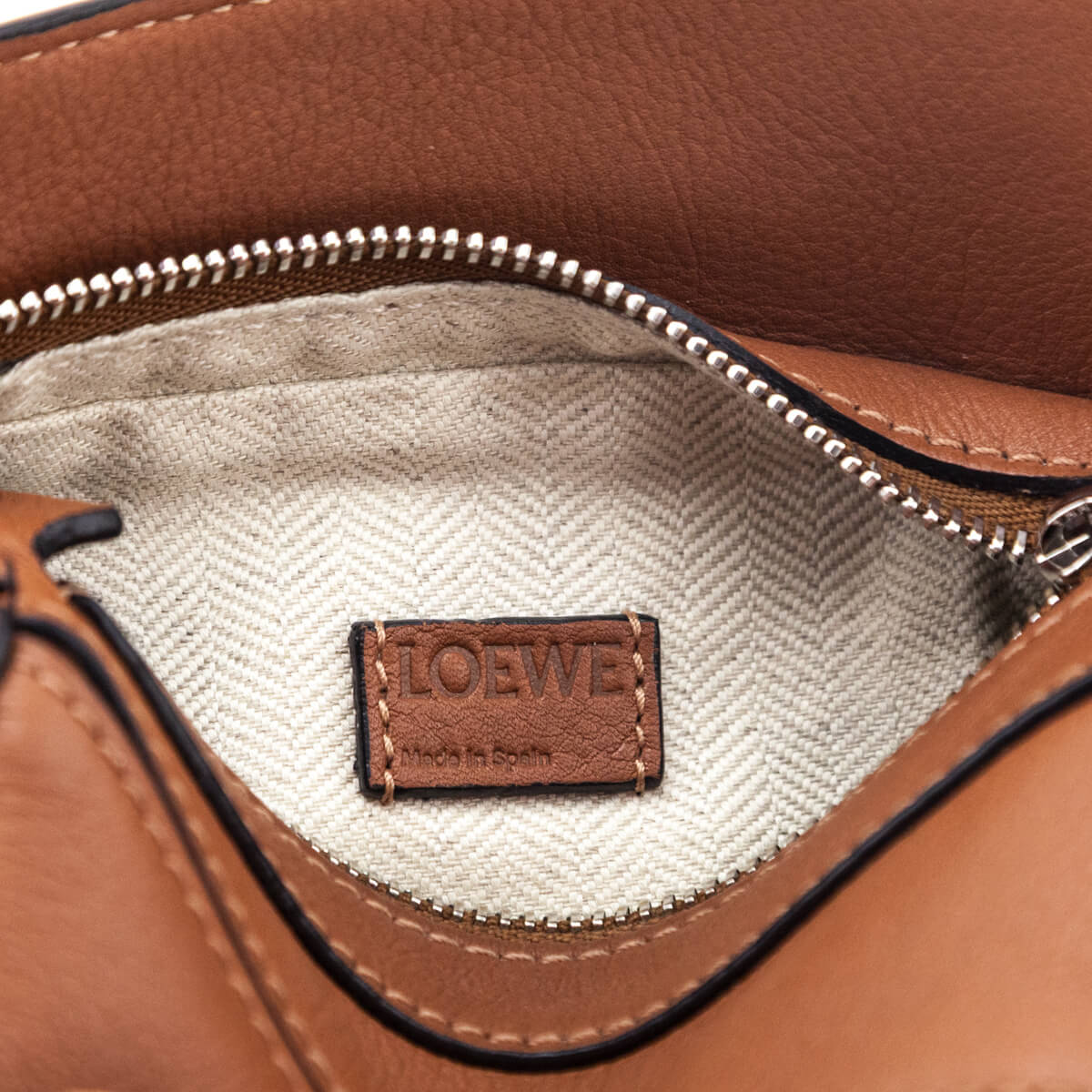 Loewe Tan Calfskin Nano Puzzle Bag - Love that Bag etc - Preowned Authentic Designer Handbags & Preloved Fashions