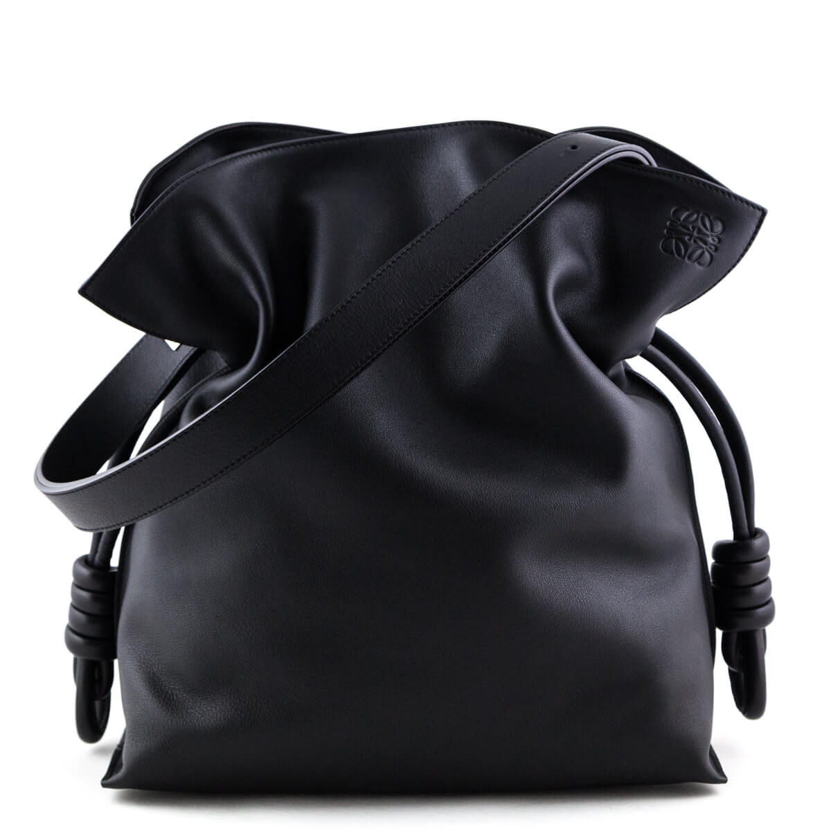 Loewe Black Calfskin Flamenco Knot Bag Secondhand Loewe Bags Love that Bag etc Preowned Designer Fashions