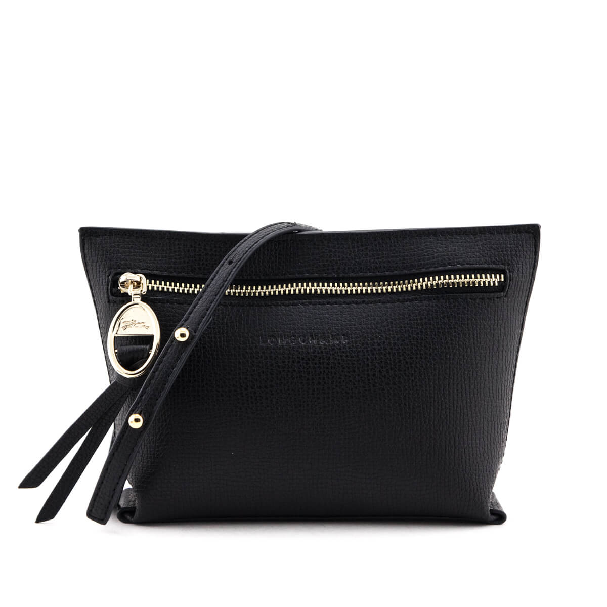 Longchamp Black Grained Calfskin Mailbox Crossbody XS - Love that Bag etc - Preowned Authentic Designer Handbags & Preloved Fashions